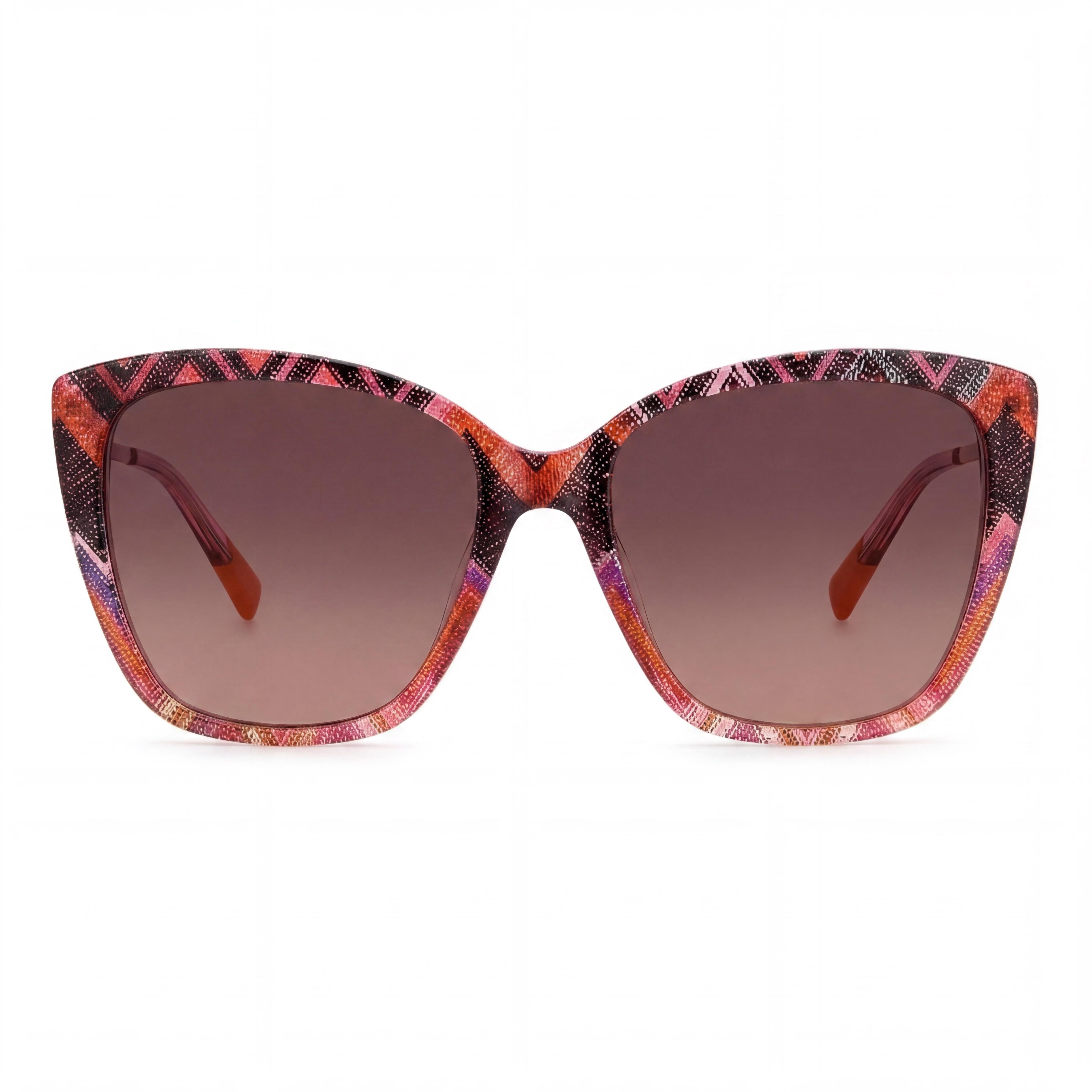 Gafas de sol clásicas Missoni de acetato para mujer, en tono marrón sombreado Havana, con gradiente rosa y protección UV, 57mm, Photo 2