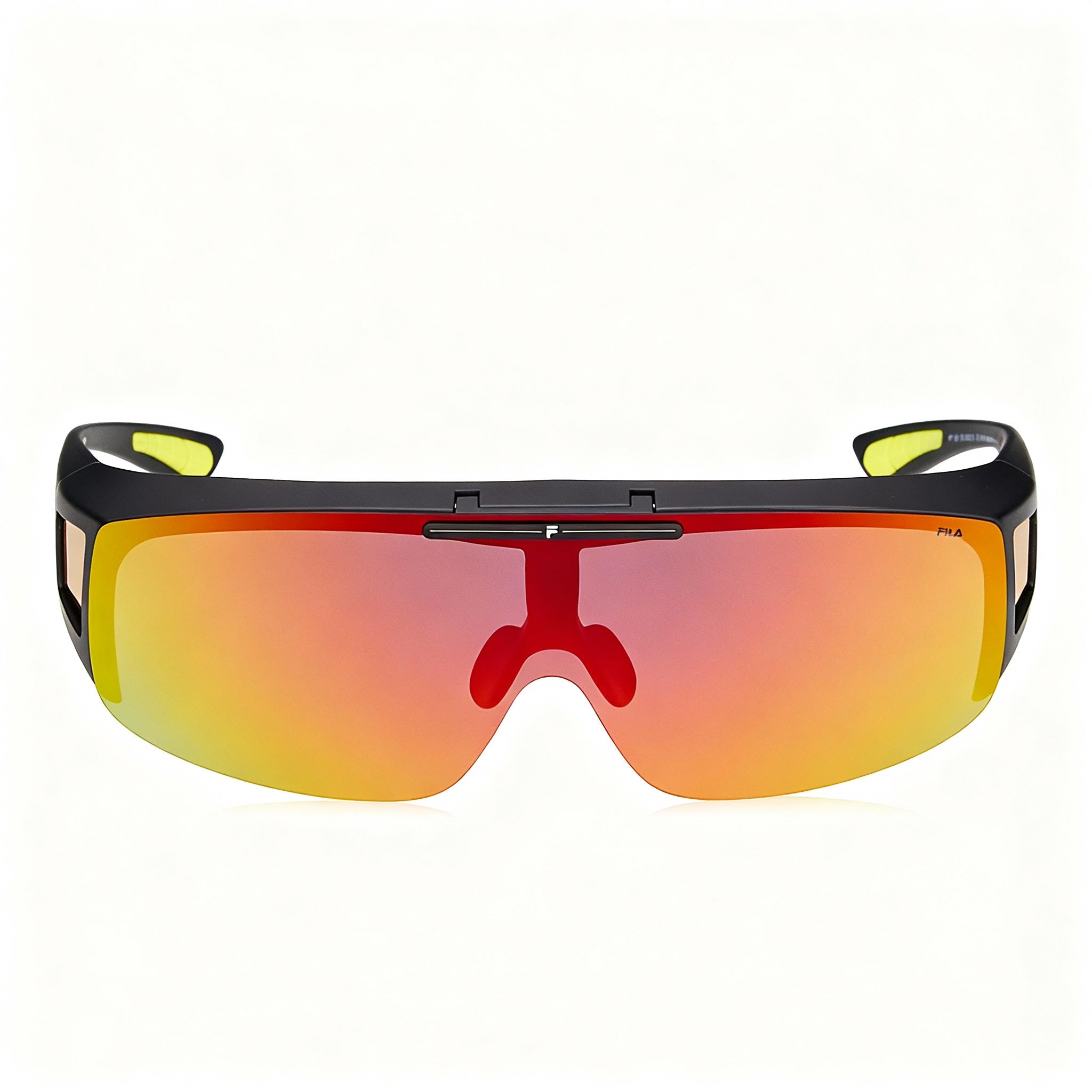 Fila Modern Unisex Injected Matte Black Sunglasses, Smoke Multilayer Red Polycarbonate Non-Polarized UV Lenses, 1-1-135mm, Photo 3