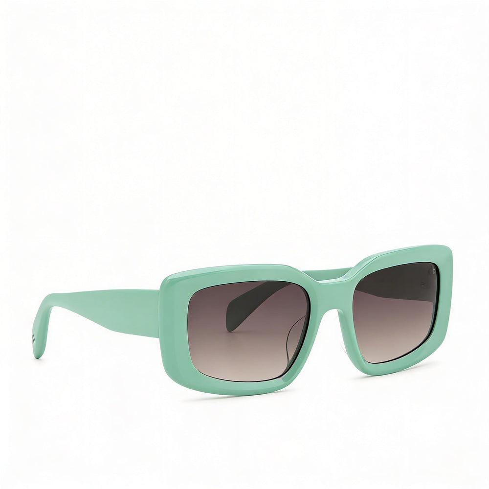 Gafas de sol modernas para mujer Rag & Bone: montura de acetato verde, lentes con protección UV, ancho de lente de 54 mm