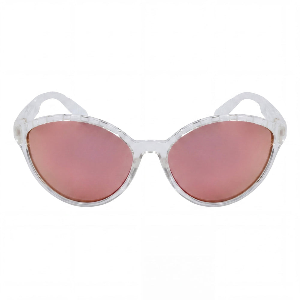 adidas sp0012 Women's Crystal Plastic Frame Brown Mirror Polycarbonate UV Protection Sunglasses 61mm