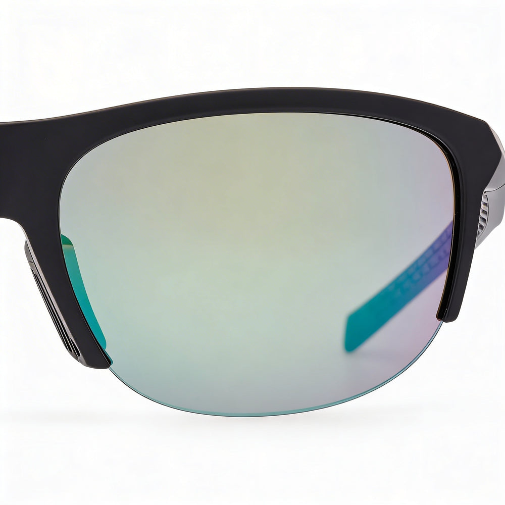 adidas Comtemporary Men's Matte Black Plastic Green Mirror Polycarbonate UV Protection Sunglasses 66-8-130