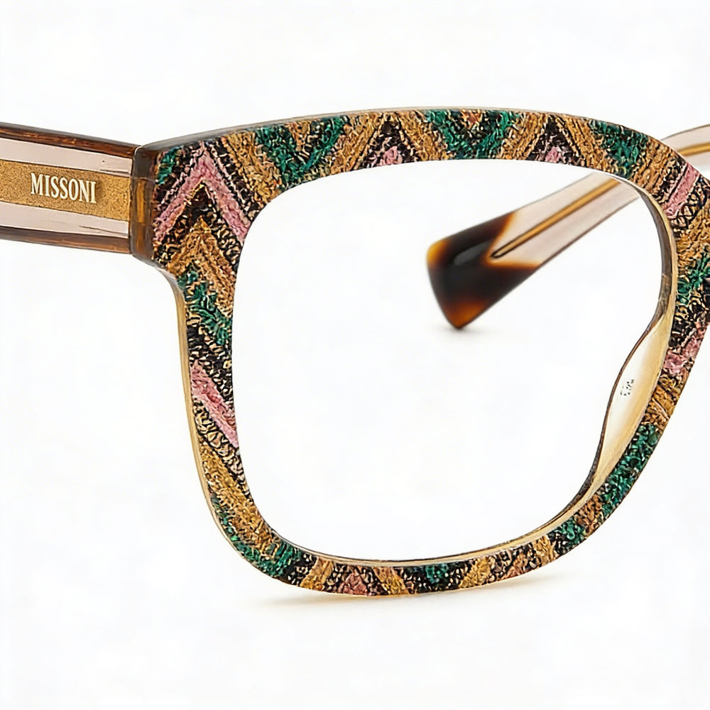 M Missoni Casual Women's Acetate Optical Frame Pattern Pink Green Lens 51mm Bridge 18mm Temple 140mm
