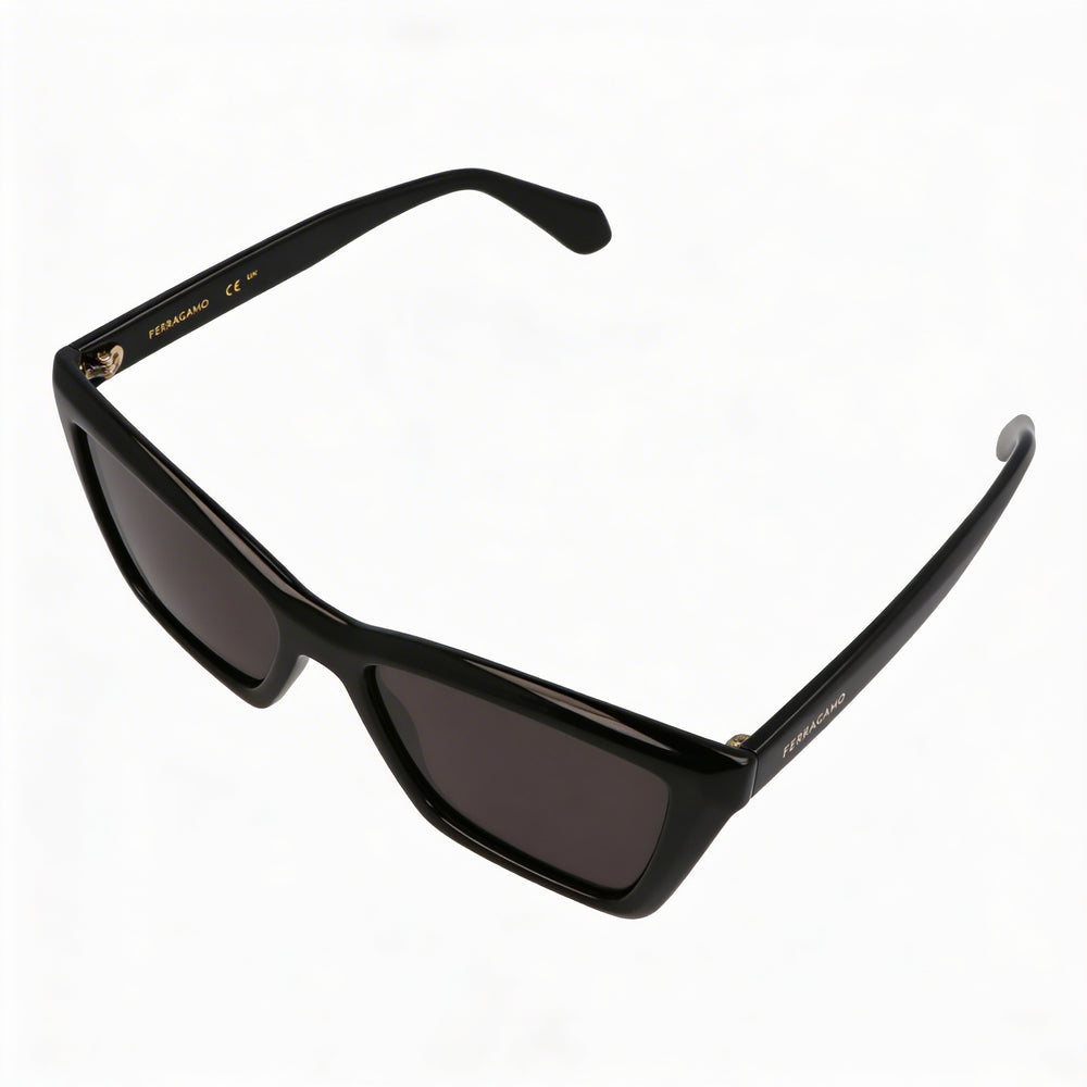 Ferragamo Sf2039se Women's Black Acetate Frame Solid Grey Plastic Lens Eyeglasses 53-17-145