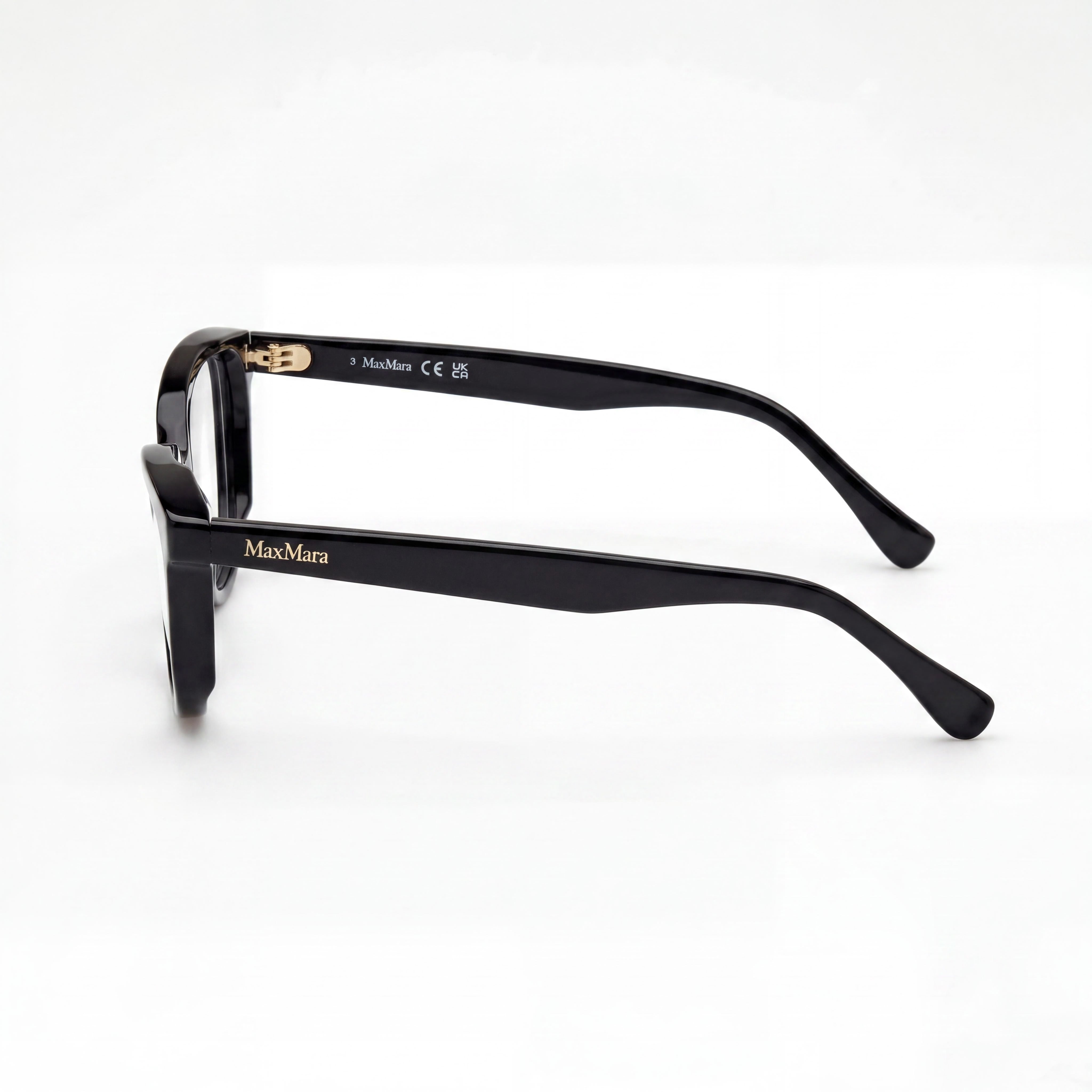 MaxMara Mm5143 Women's Black Plastic Clear Lens Glasses 53mm, Photo 2