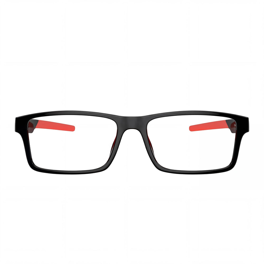 Monturas de gafas rectangulares de plástico negro para mujer Scuderia Ferrari Fz8004u 55mm