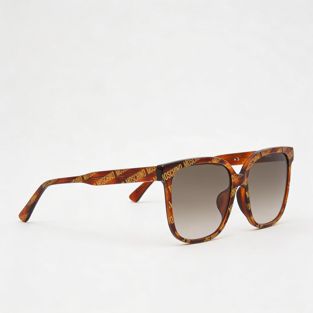 Gafas de sol Moschino MOS134/F/S cuadradas de acetato Havana para mujer con degradado marrón y 100% protección UV, 58 mm