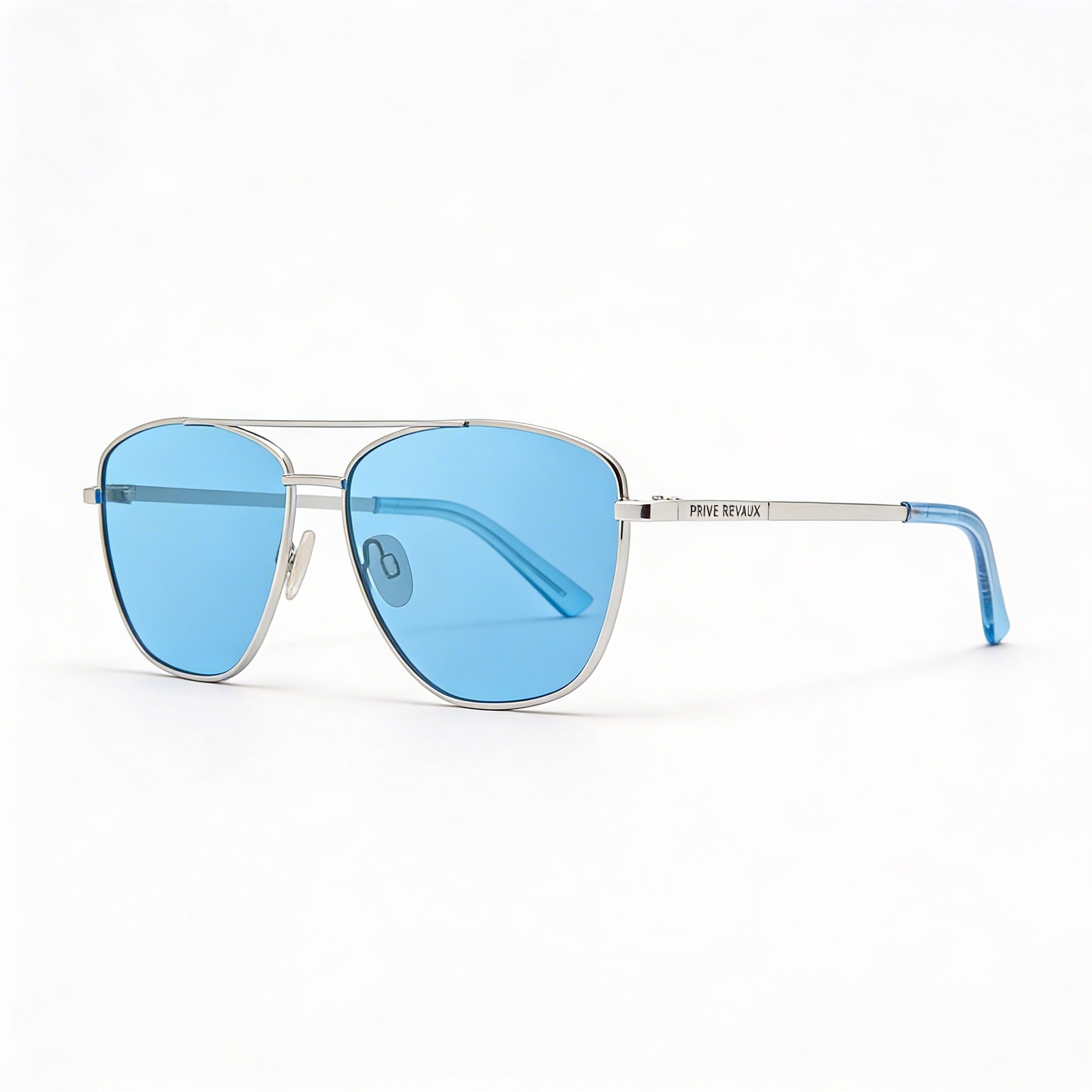 Gafas de sol PRIVÉ REVAUX modernas unisex de acero inoxidable, espejo plateado paladio, lentes no polarizadas de paladio 57-14-145, Photo 1