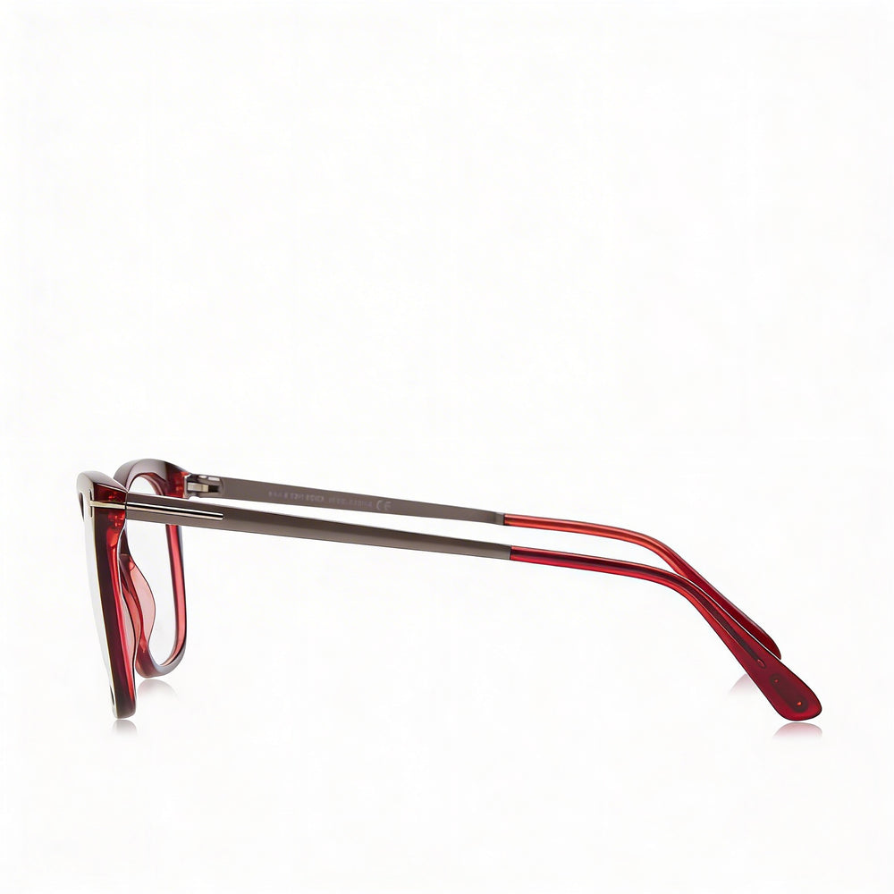 Tom Ford Ft5353 Women's Full Rim Plastic Eyeglasses Frame in Bordeaux Palladium, Lens Width 54mm