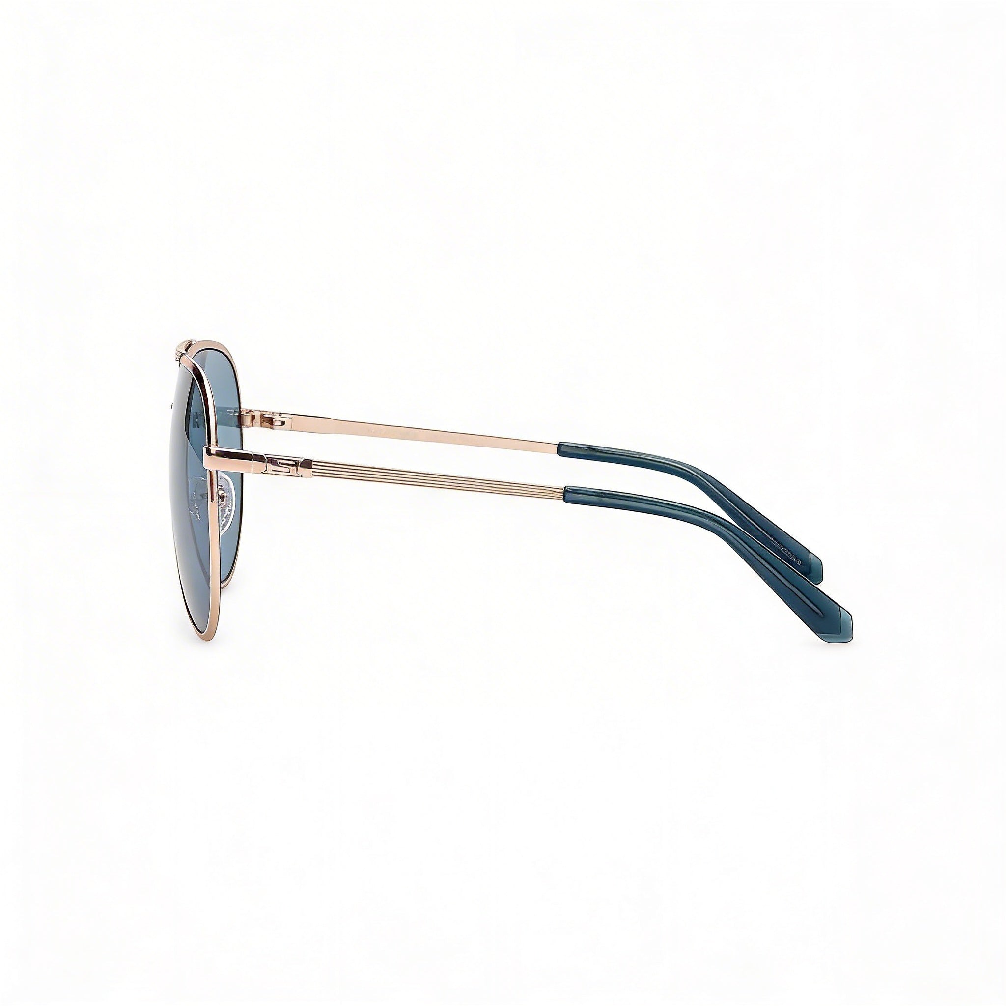 Gafas de sol GUESS Aviator de metal a rayas para mujer, montura dorado pálido, lentes azules, protección UV, sin polarizar, 61 mm, Photo 3