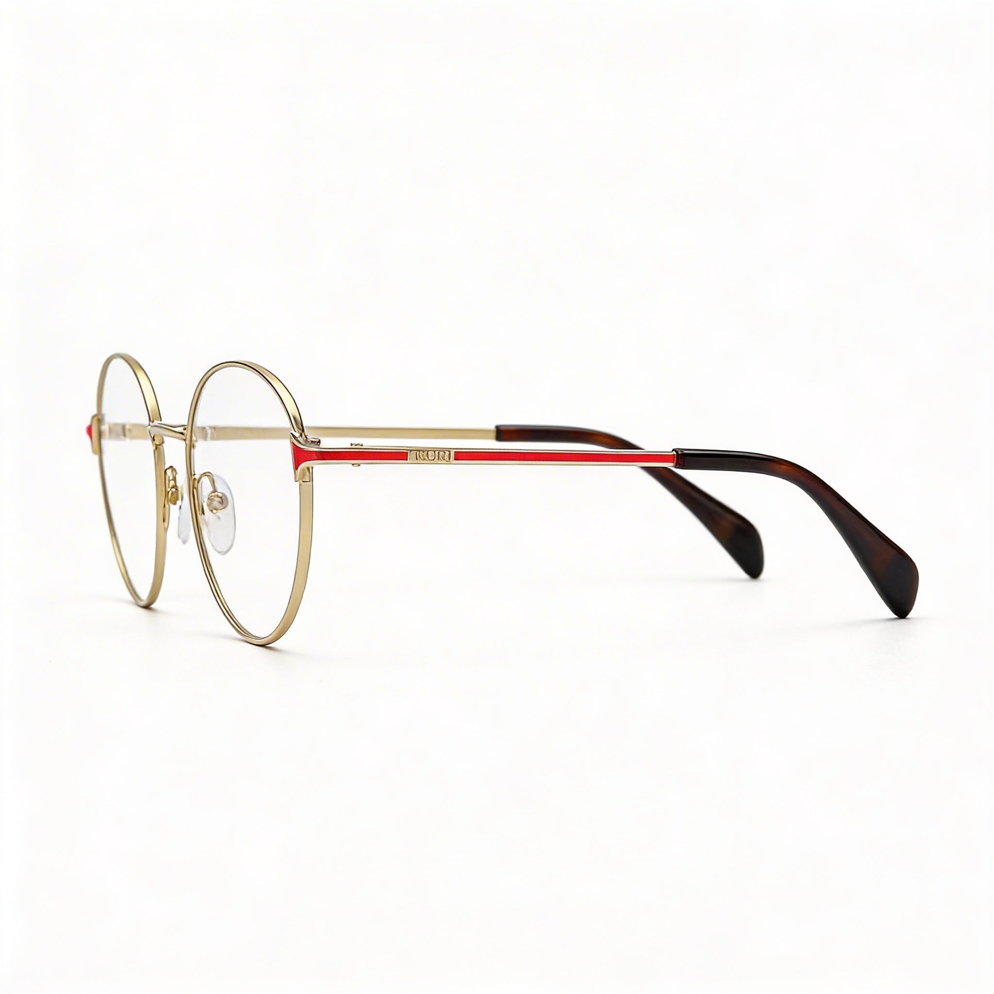 Tous classical Women's Rounded Stainless Steel Eyeglasses Shiny Rose Gold with Orange Transparent Lens 49mm, Photo 2