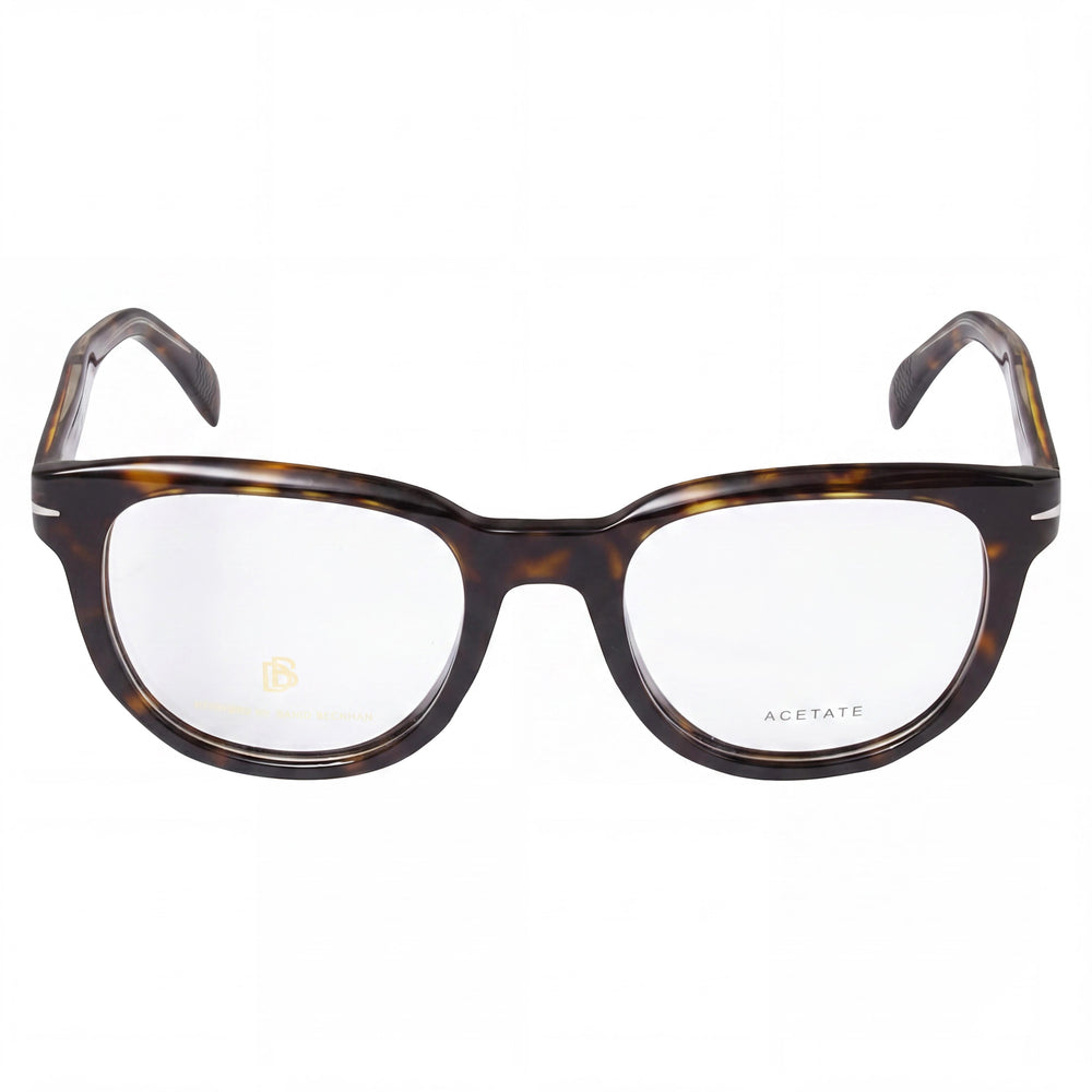 David Beckham Db 7097 Unisex Eyeglasses with Dark Tortoise Acetate Frame and Havana Polycarbonate Lenses 50mm Lens Width