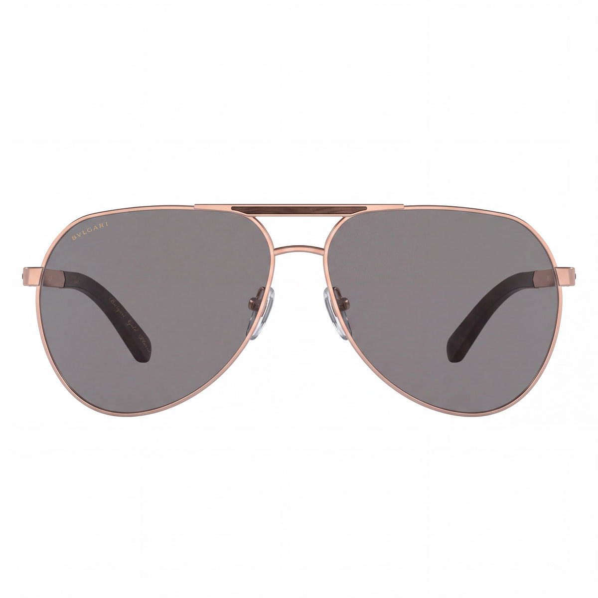 Bvlgari 200781 Gafas de sol polarizadas de aviador para hombre de metal plateado mate / Gris oscuro 62mm, Photo 2