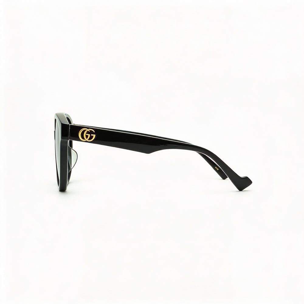 Gucci GG0960SA-002 Women's Cat Eye Plastic Frame Black Grey Non-Polarized UV Protection Sunglasses 55mm