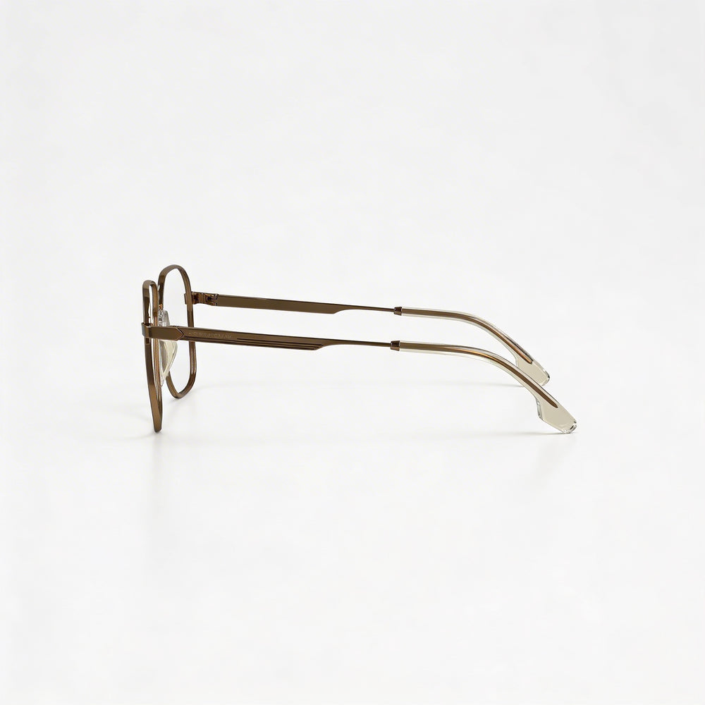 Victoria Beckham Modern VB2134 Unisex Amber Gold Metal Frame Sunglasses with Amber Gold Lenses 56mm