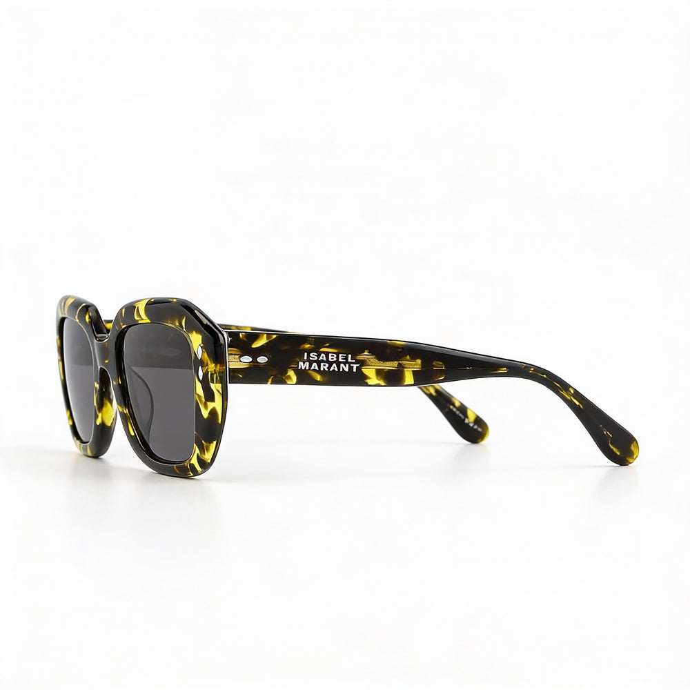 Isabel Marant Casual Women's Yellow Havana Acetate Frame & Lenses Non-Polarized UV Protection Rectangular Sunglasses 52-23-145mm