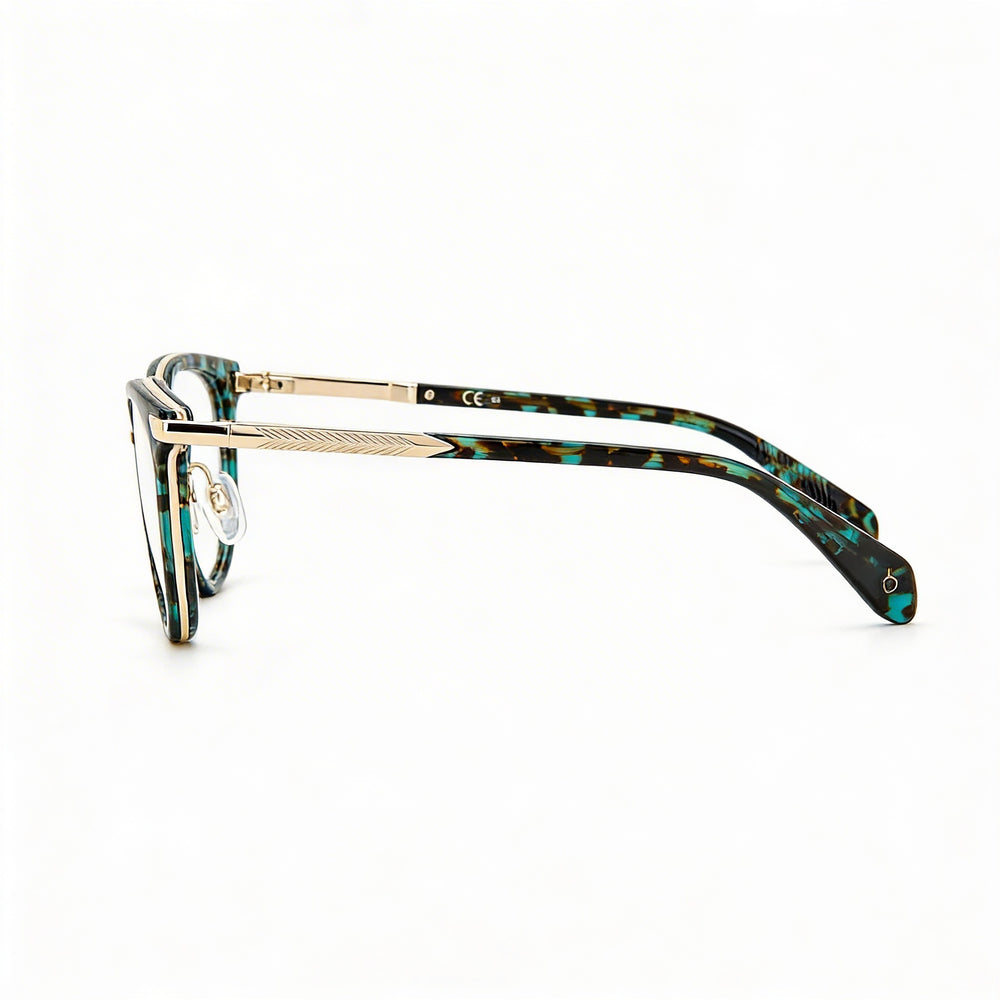 Gafas de sol Rag & Bone Modern para mujer, color verde Havana, con montura de metal, policarbonato no polarizado, 51 mm