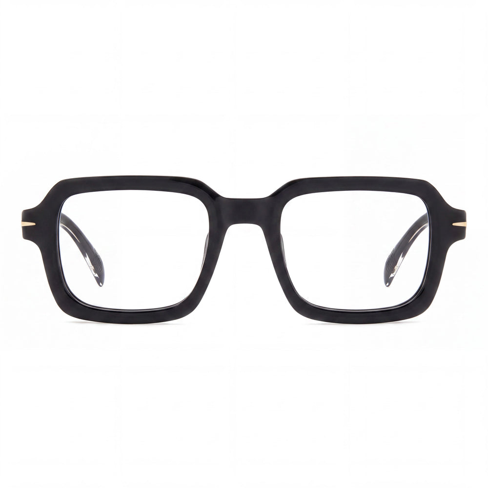 Gafas Beckham 7113 807 para hombre, montura de acetato negro, lentes de policarbonato no polarizadas, lente de 50 mm, puente de 21 mm, patilla de 145 mm