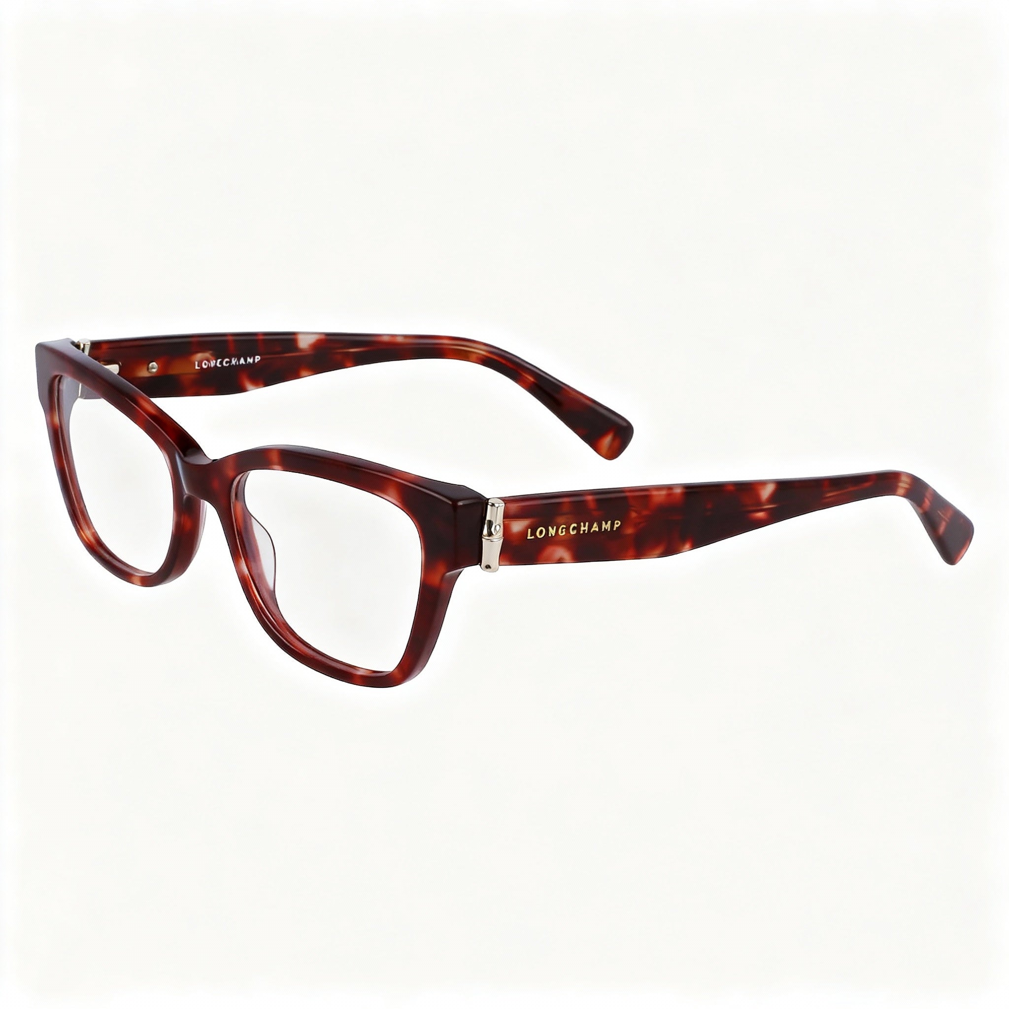 Longchamp LO2713 Women's Full Rim Square Plastic Eyeglasses, Red Havana, 54-17-140, Photo 3