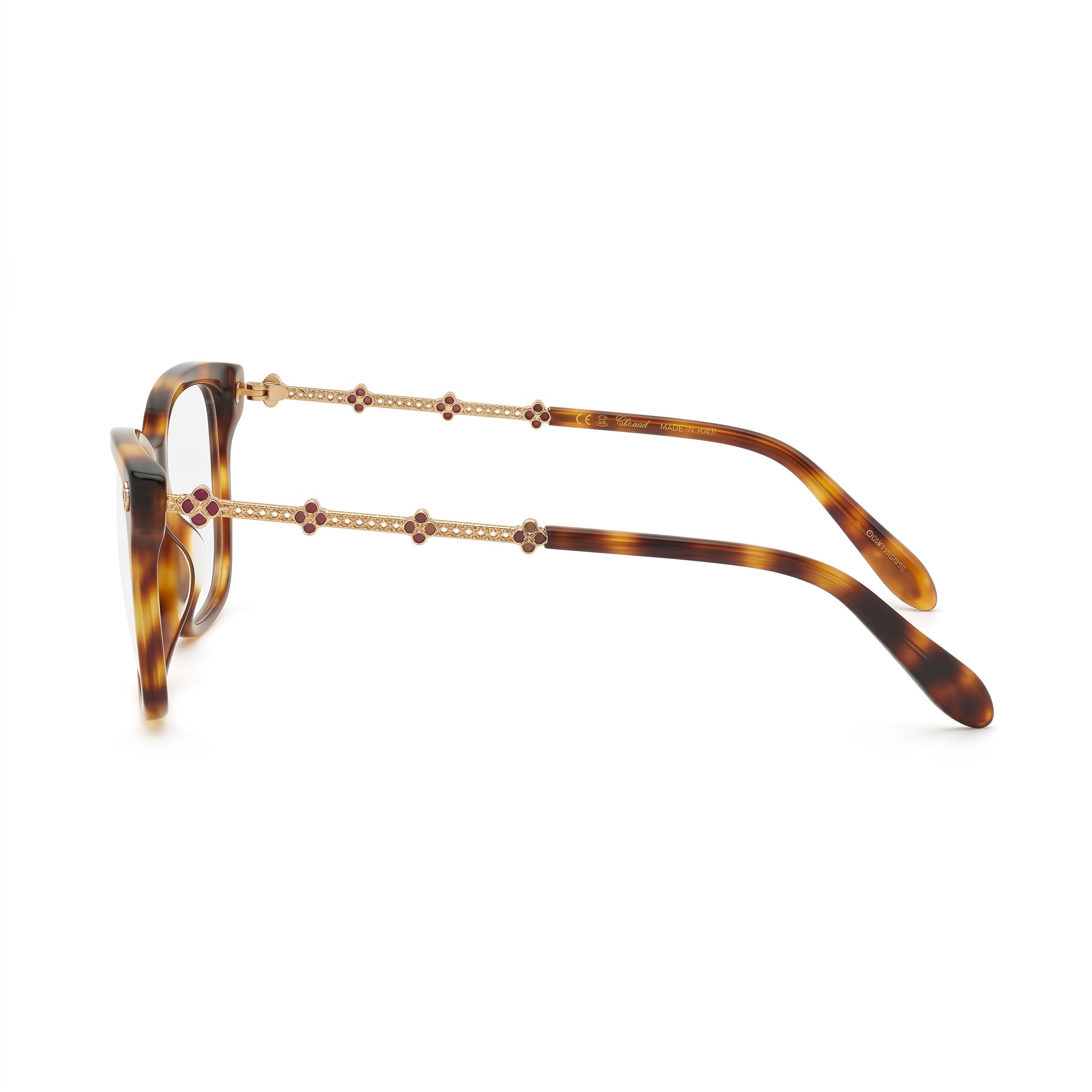 Chopard Gafas Clásicas Combinadas de Acetato y Metal para Mujer Habana Brillante Ocre 54-15-140, Photo 2