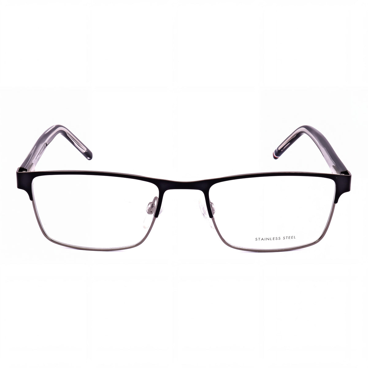 Tommy Hilfiger Th 1944 Two-Tone Dark Ruthenium Silver Matte Black Alloy Steel Rectangle Frame Eyeglasses 53mm, Photo 2