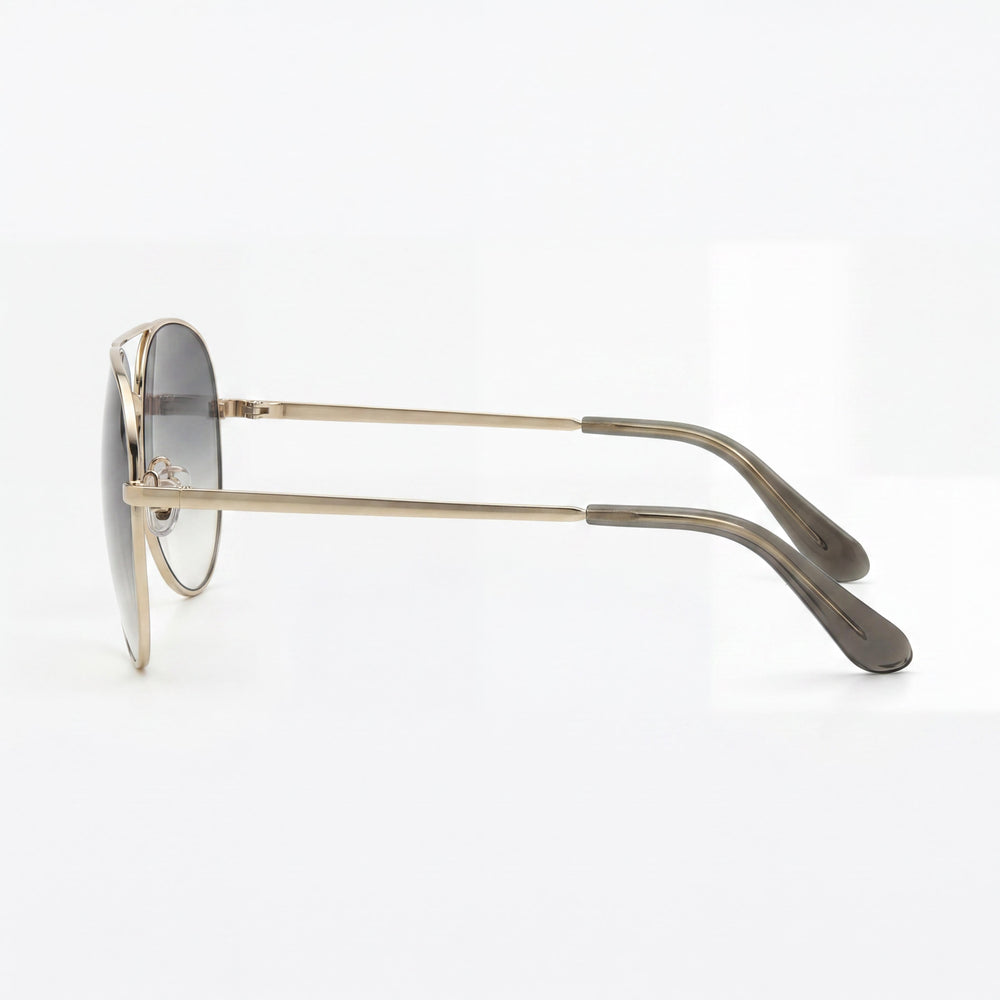 Gafas de sol Fossil Fos 2140/G/S de acero inoxidable para mujer, no polarizadas, dorado claro/verde degradado, 59 mm