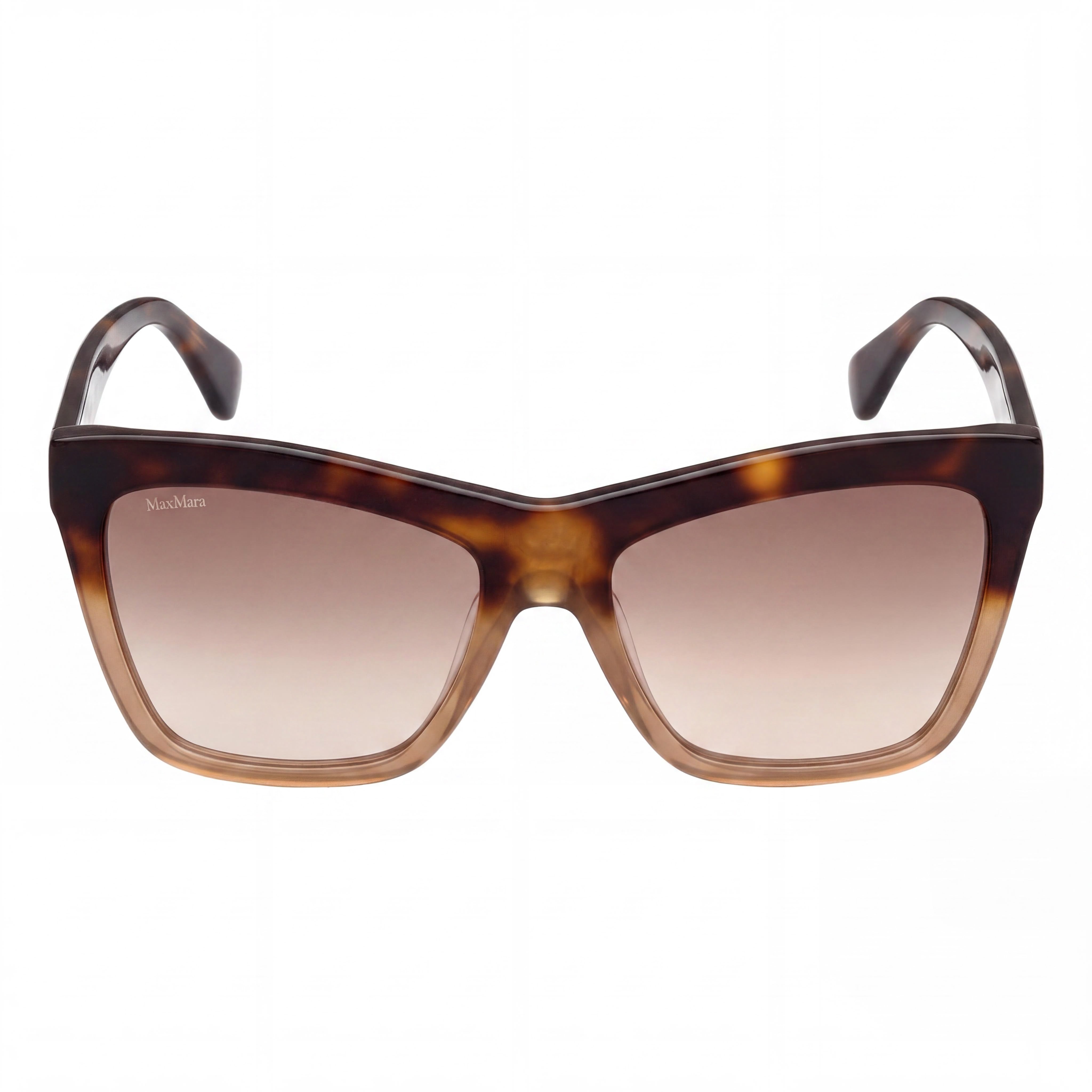 Gafas de sol MaxMara Mm0008 Logo2 para mujer, montura de plástico marrón y habana oscuro, 55 mm, protección UV marrón degradado, Photo 2