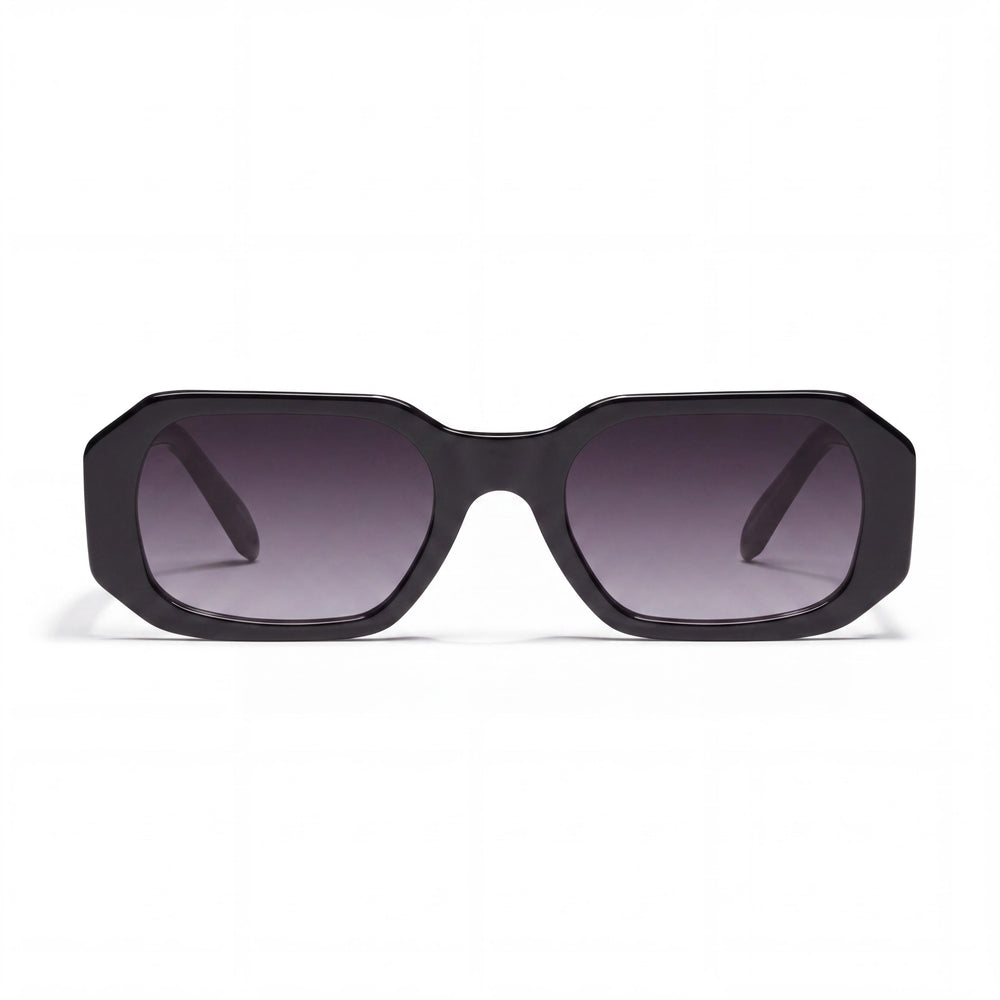 QUAY AUSTRALIA Hyped Up Women’s Black Smoke Injection Frame Sunglasses with UV Protection, 144mm