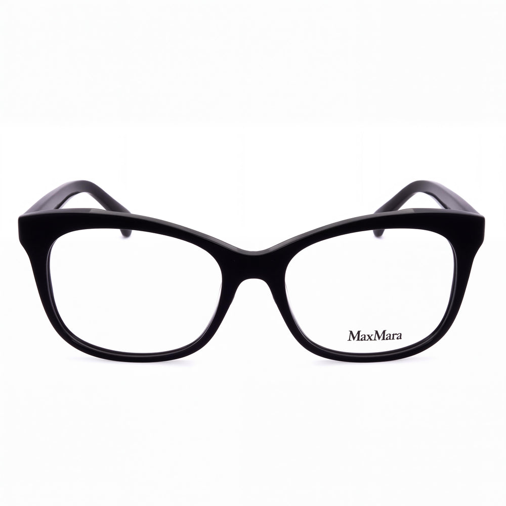 Gafas para hombre MaxMara Mm5094 con montura de plástico negro brillante, lentes de policarbonato transparentes, 52 mm
