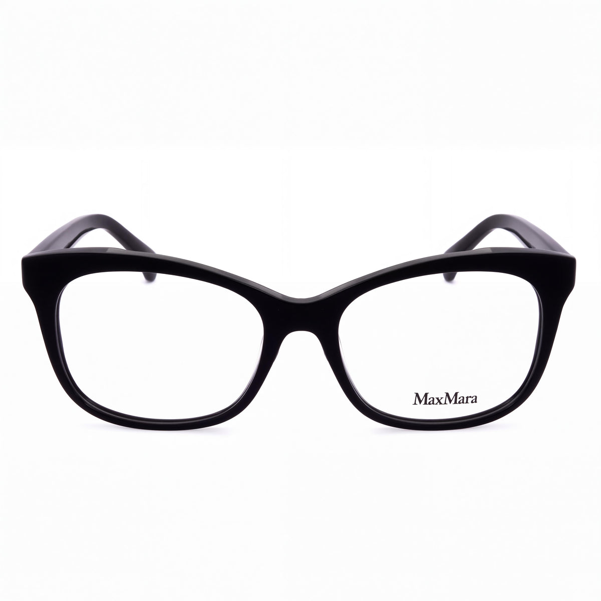 MaxMara Mm5094 Men's Shiny Black Plastic Frame Eyewear, Clear Polycarbonate Lenses, 52mm, Photo 2