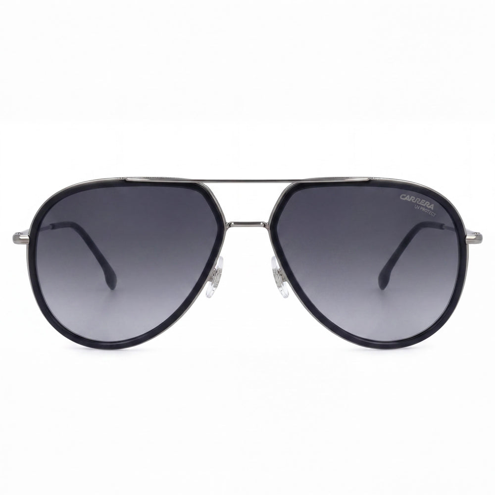 Gafas de sol unisex Carrera 295/S Classic, acero inoxidable, armazón gris-negro sombreado, lentes gris oscuro, 58 mm, protección UV
