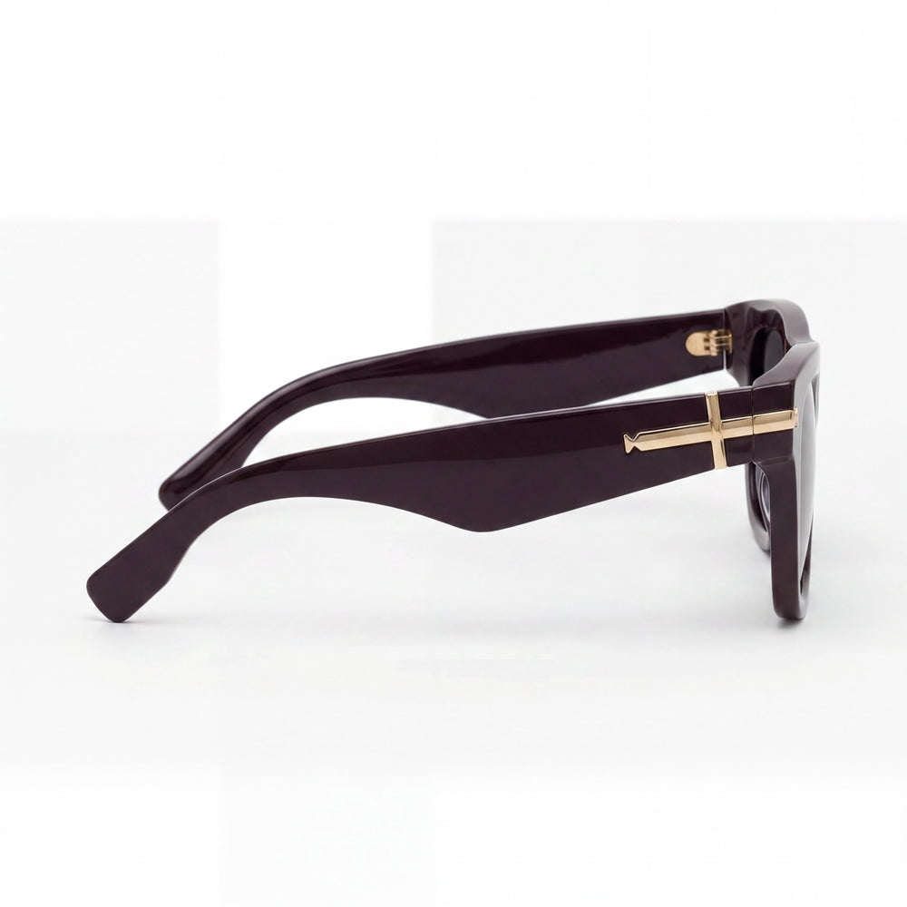 BURBERRY Classic Men's Metal Red Dark Grey Frame Dark Grey Polarized UV Protection Sunglasses 53mm