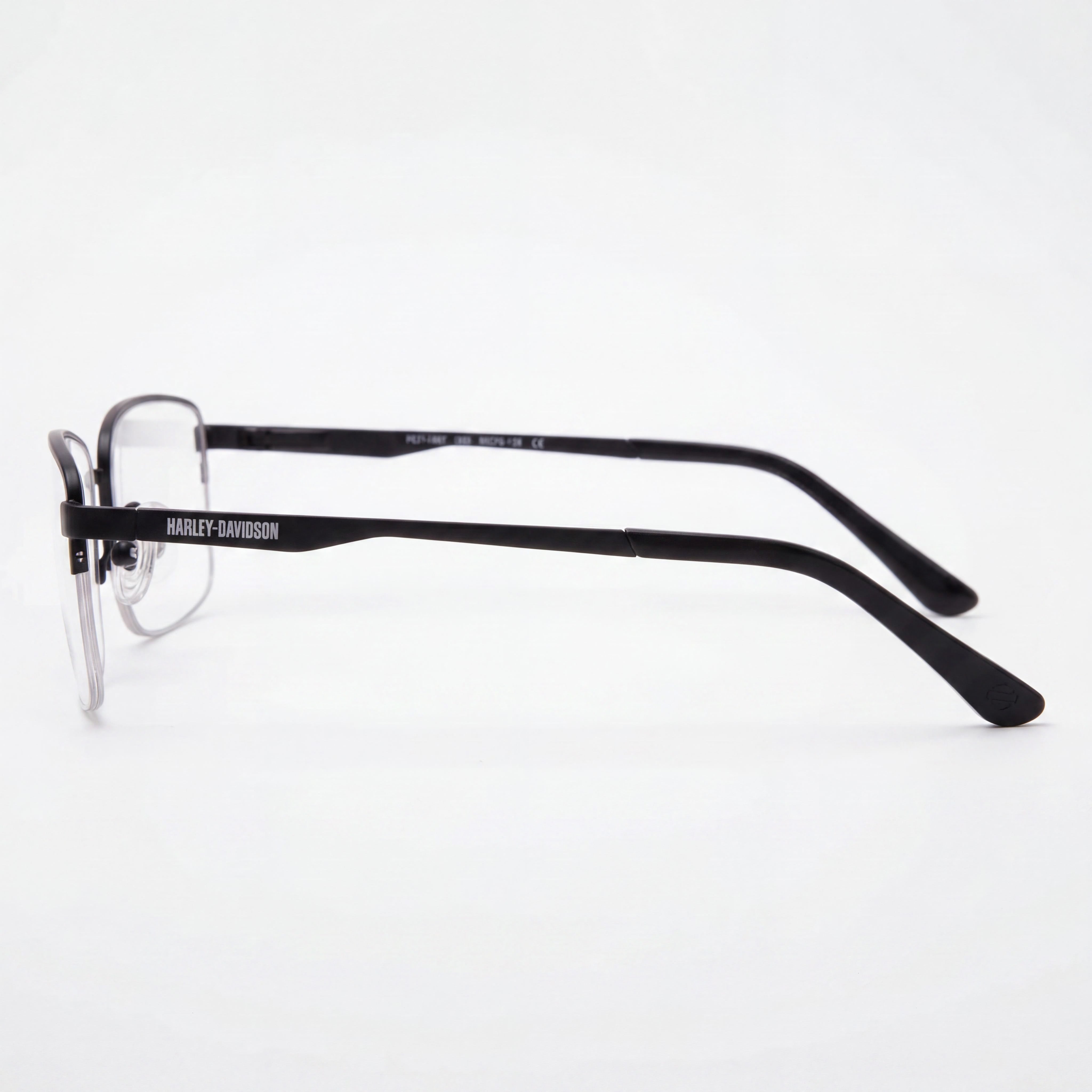 Harley-Davidson Hd0149t Gafas de hombre de montura completa rectangulares de metal negro mate con cristales transparentes 50-16-135mm, Photo 3