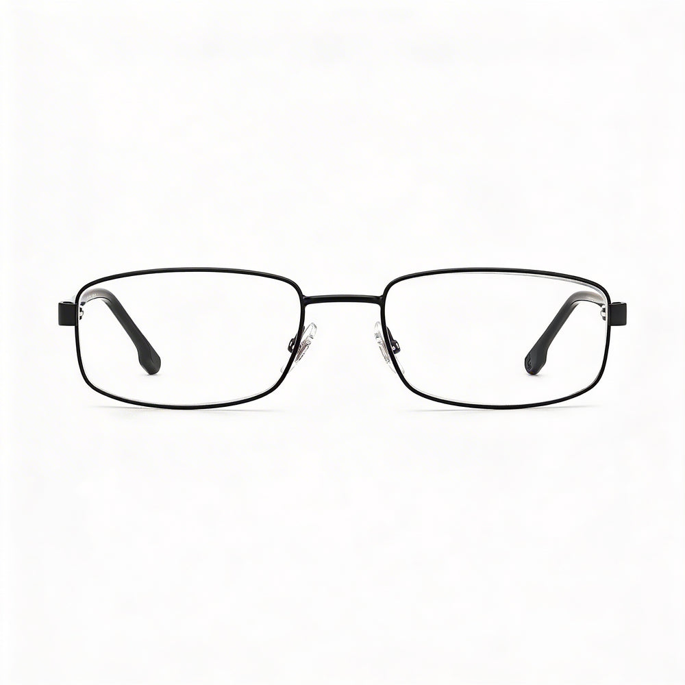 Gafas graduadas Carrera Carrera 264 unisex con montura de acero de aleación negro mate, lentes de policarbonato, ancho de lente de 55 mm