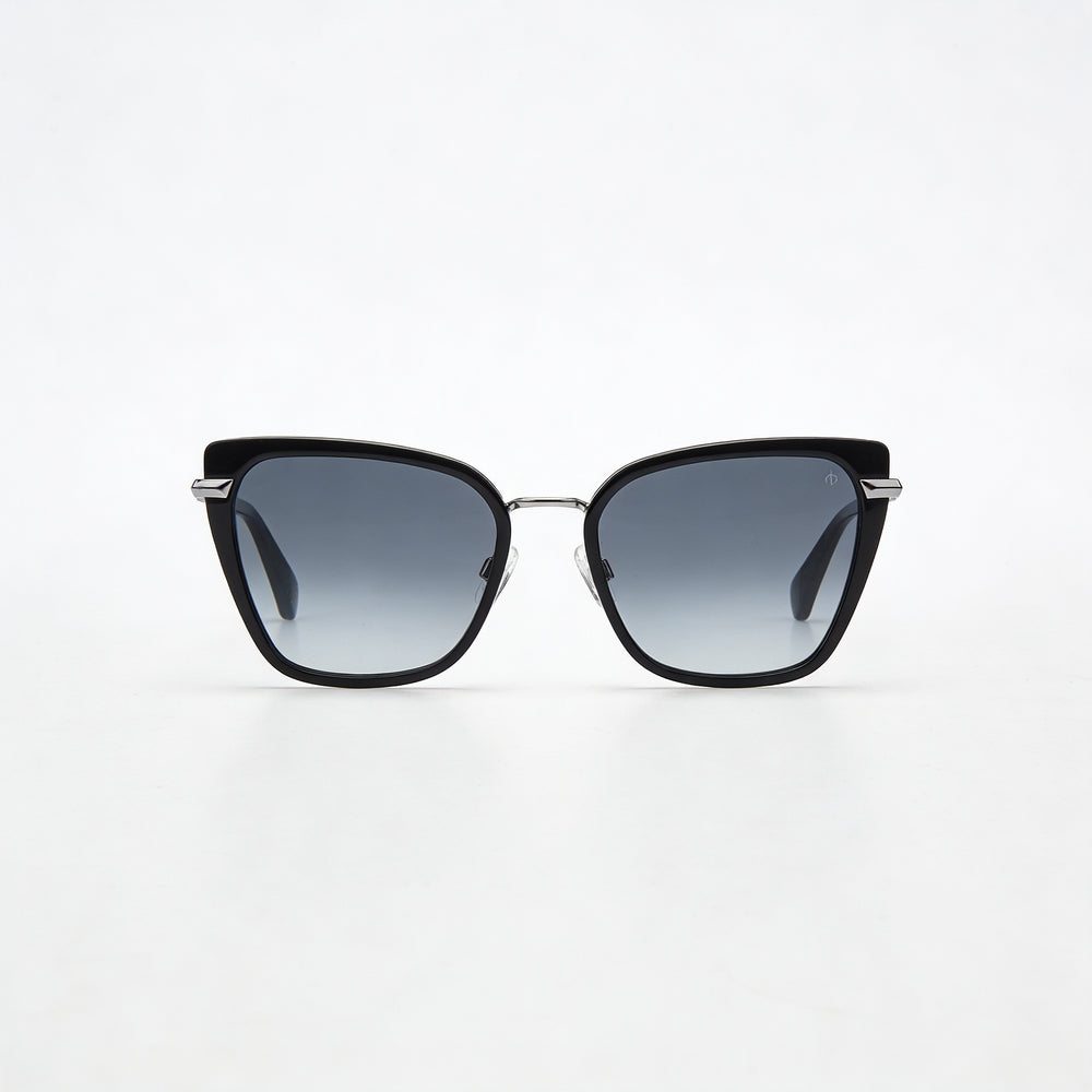 Gafas de sol rag &amp; bone Rnb1057/G/S para mujer, de acetato negro, con protección UV 100%, lentes de color gris oscuro, 56 mm