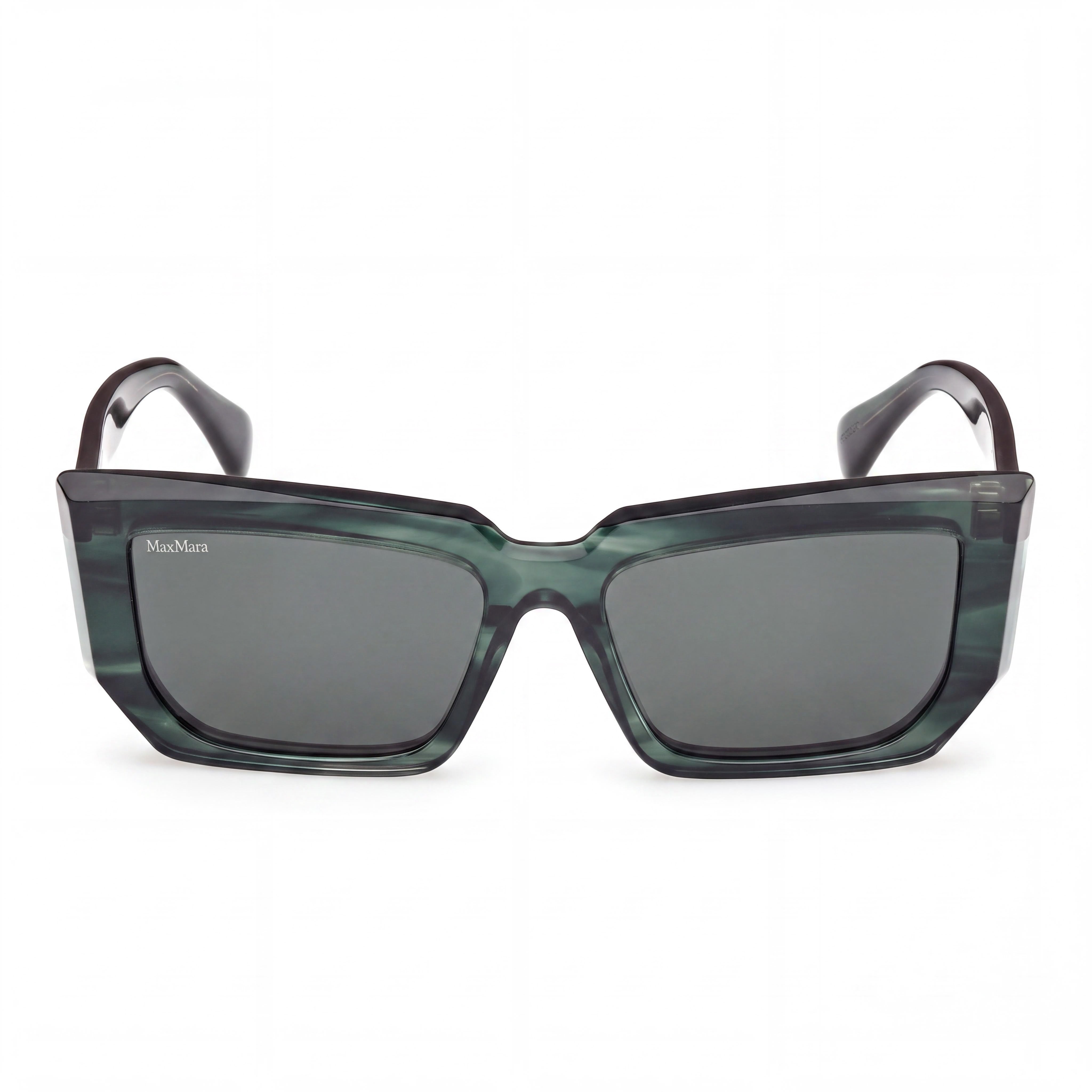 MaxMara Mm0126 Women's Non-Polarized Acetate Frame Eyeglasses, Dark Green Striped 54-16-140, Photo 2