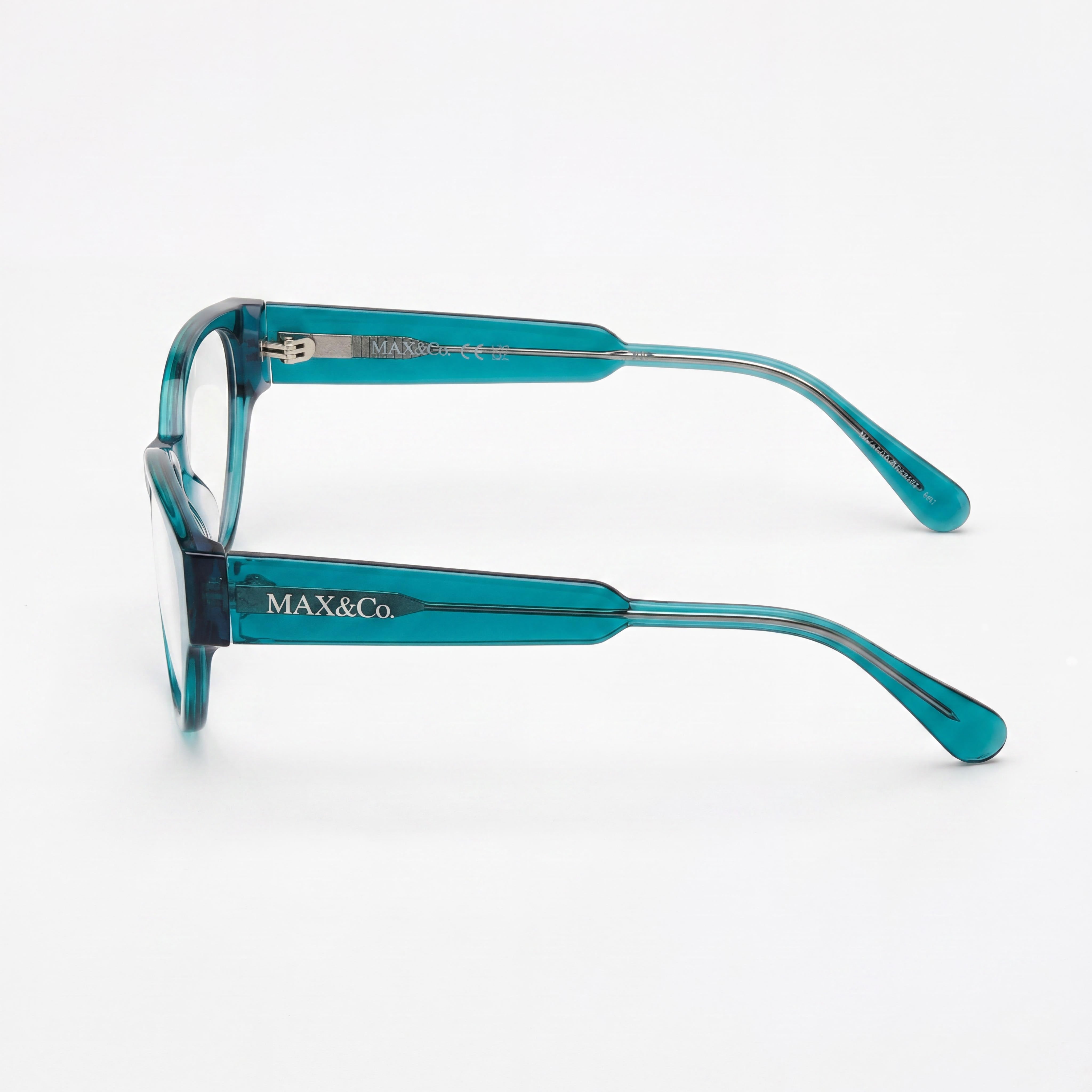 Max&Co. Casual Women's Eyeglasses featuring Dark Green Acetate Frame and Transparent Plastic Lenses 52-17-140, Photo 2