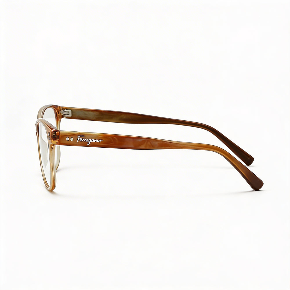Gafas de sol Ferragamo SF2910 para mujer, estilo moderno, de acetato de mármol marrón transparente, con lentes de 55 mm de ancho.