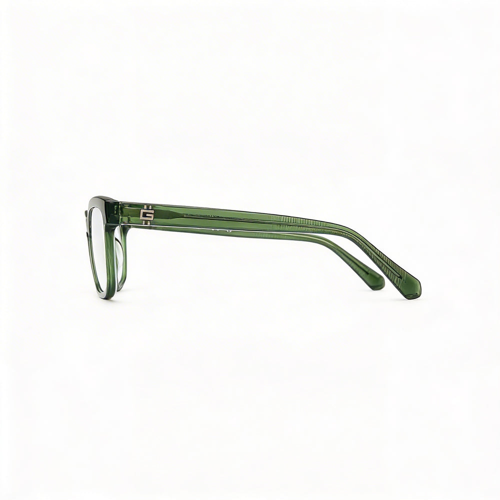 Gafas GUESS Gu50252 para hombre con montura de plástico y lentes de policarbonato no polarizadas en verde oscuro brillante de 55 mm
