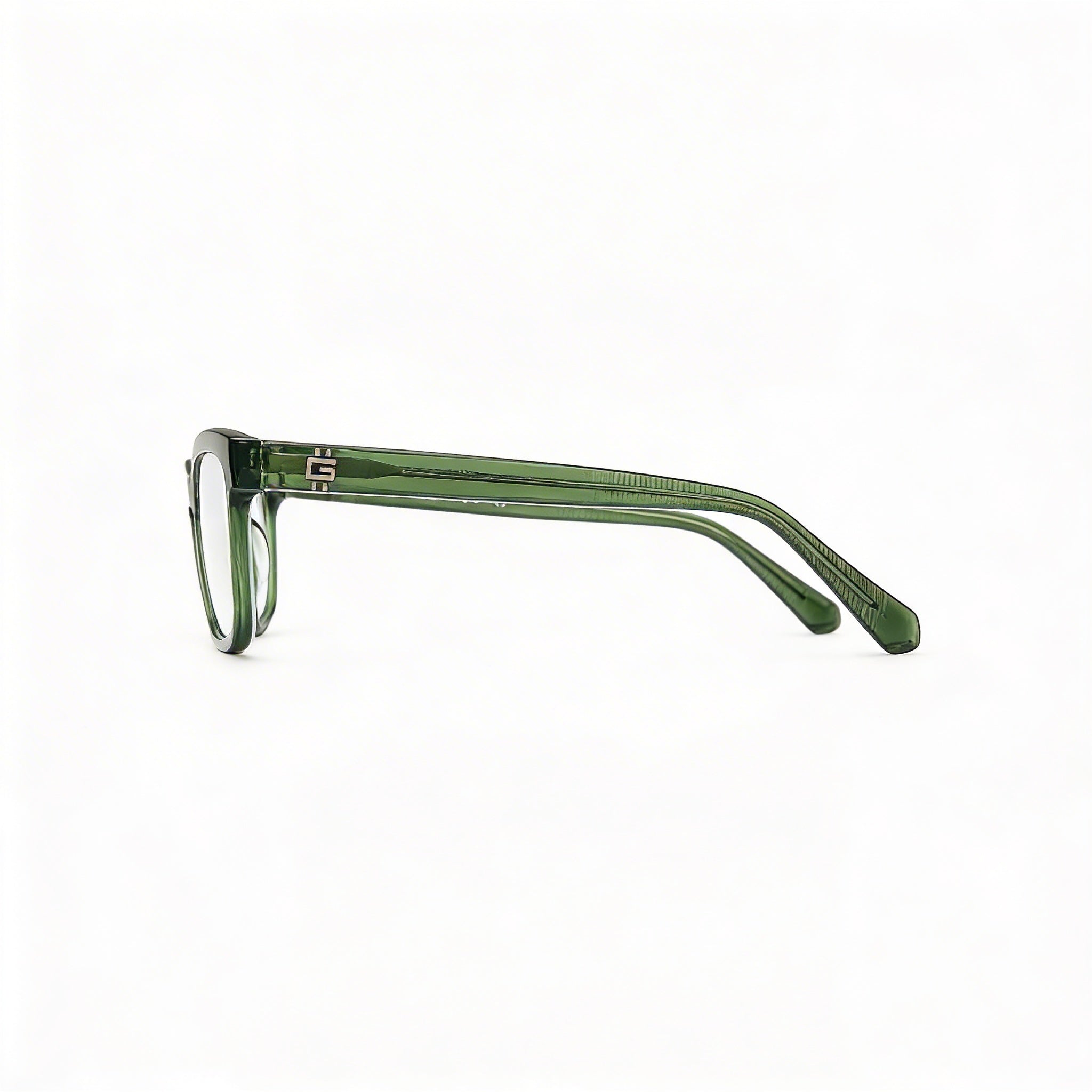 GUESS Gu50252 Men's Plastic Frame Eyewear with Shiny Dark Green Non- Polycarbonate Lenses 55mm, Photo 3
