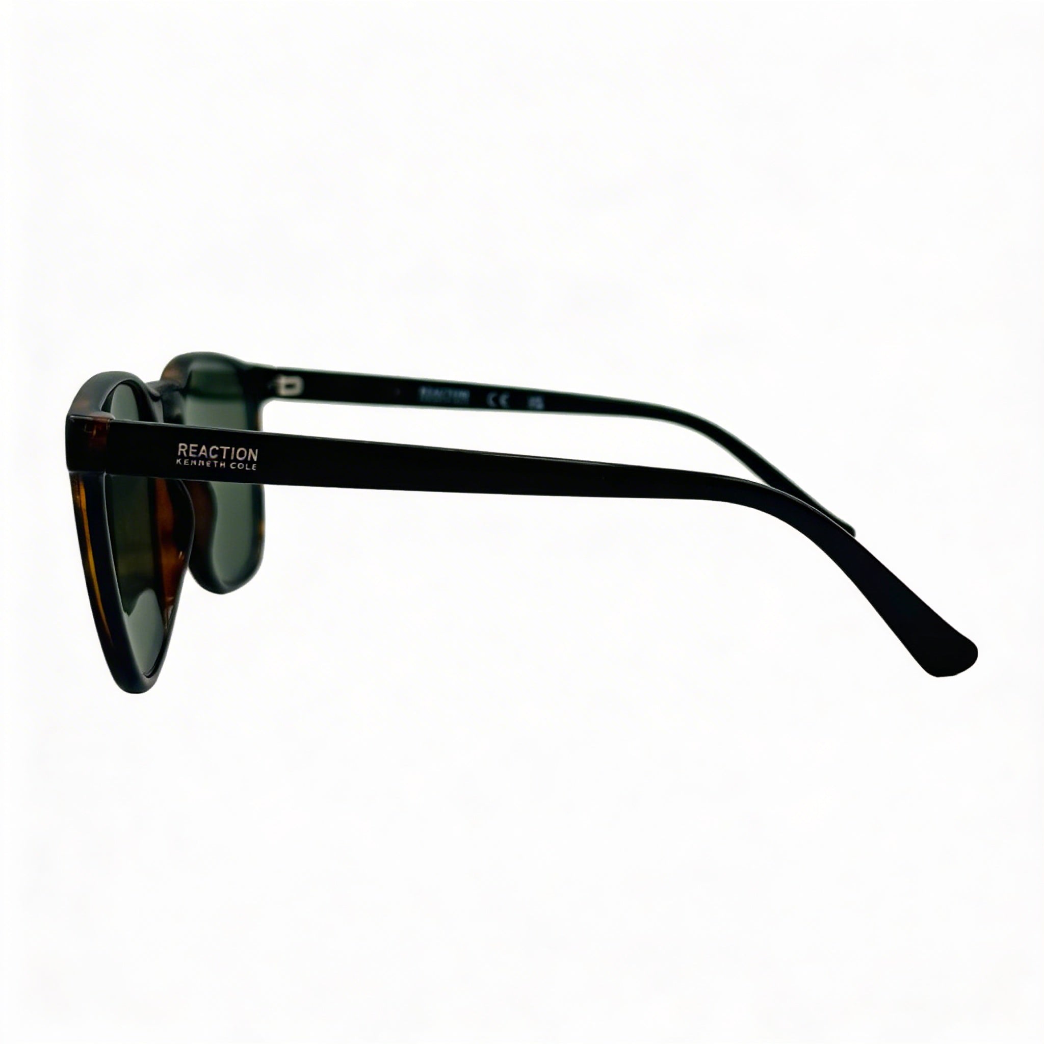 Gafas de sol redondas y suaves Kenneth Cole para hombre, montura de plástico color habana oscuro, lentes verdes, 100 % protección UV, 54-17-150 mm, Photo 2