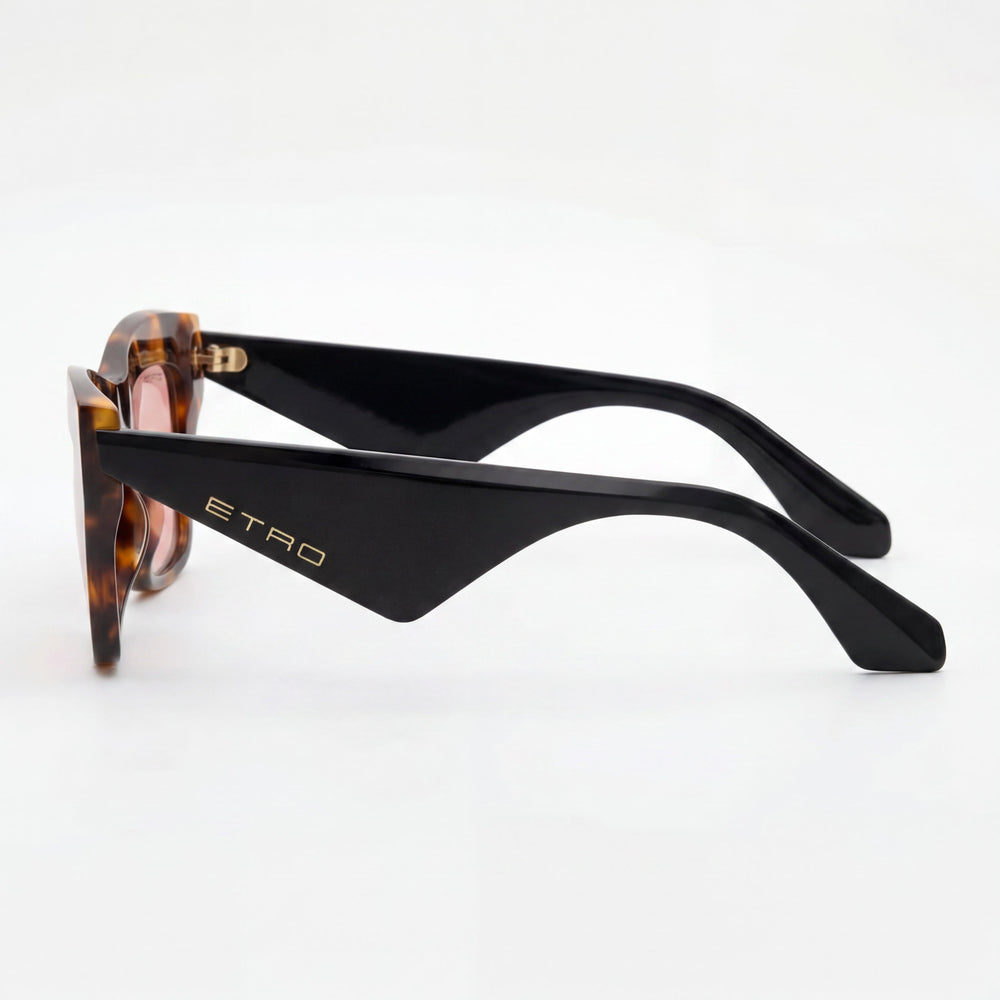 Etro Casual Women's Acetate Sunglasses, Havana Honey Frame, Pink Non-Polarized Lenses 51mm