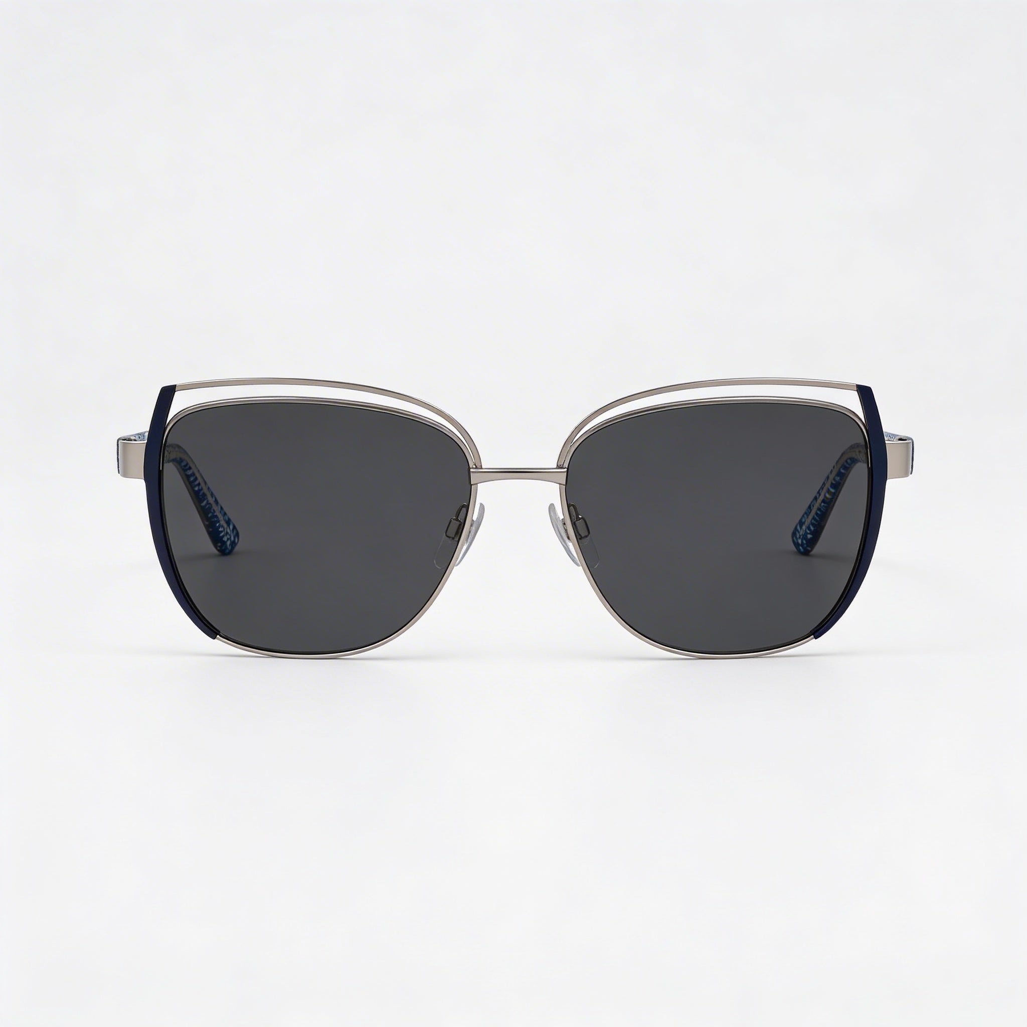 BEBE Classic Women's Silver Acetate Frame, Multicolor Polycarbonate Lens with 100% UV Protection 57mm, Photo 3