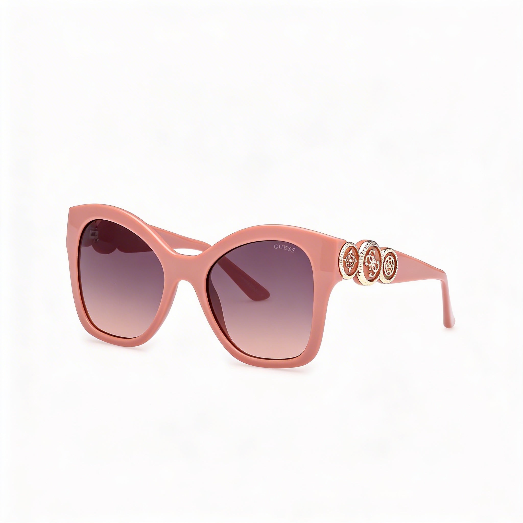 Guess Butterfly Women's Plastic Sunglasses Bright Light Pink Gradient Brown Lens UV 400 55mm, Photo 1