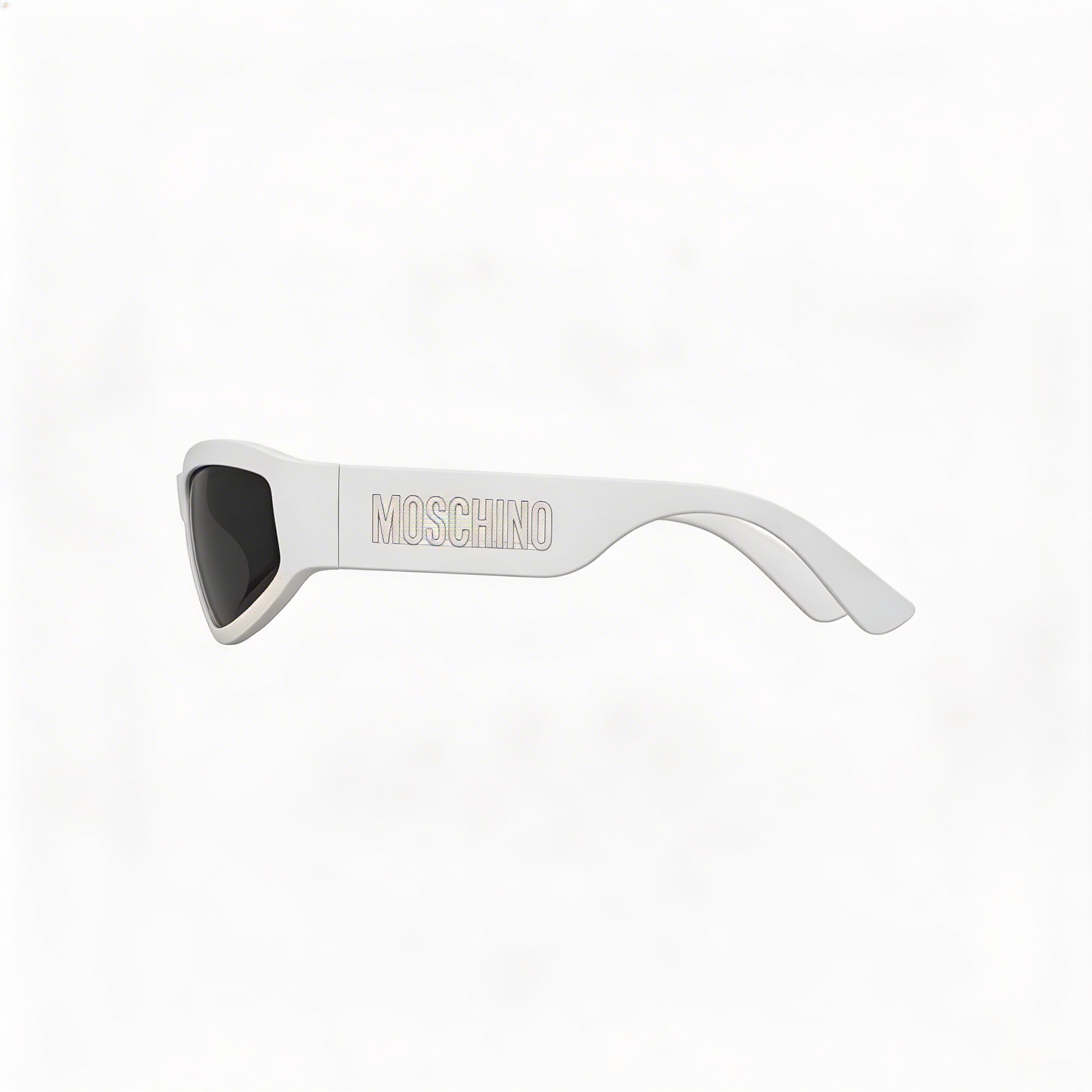 Moschino Casual Men's Matte White POLYAMIDE INJ-GRIL. Frame Sunglasses with Grey Lenses 60mm, Photo 2