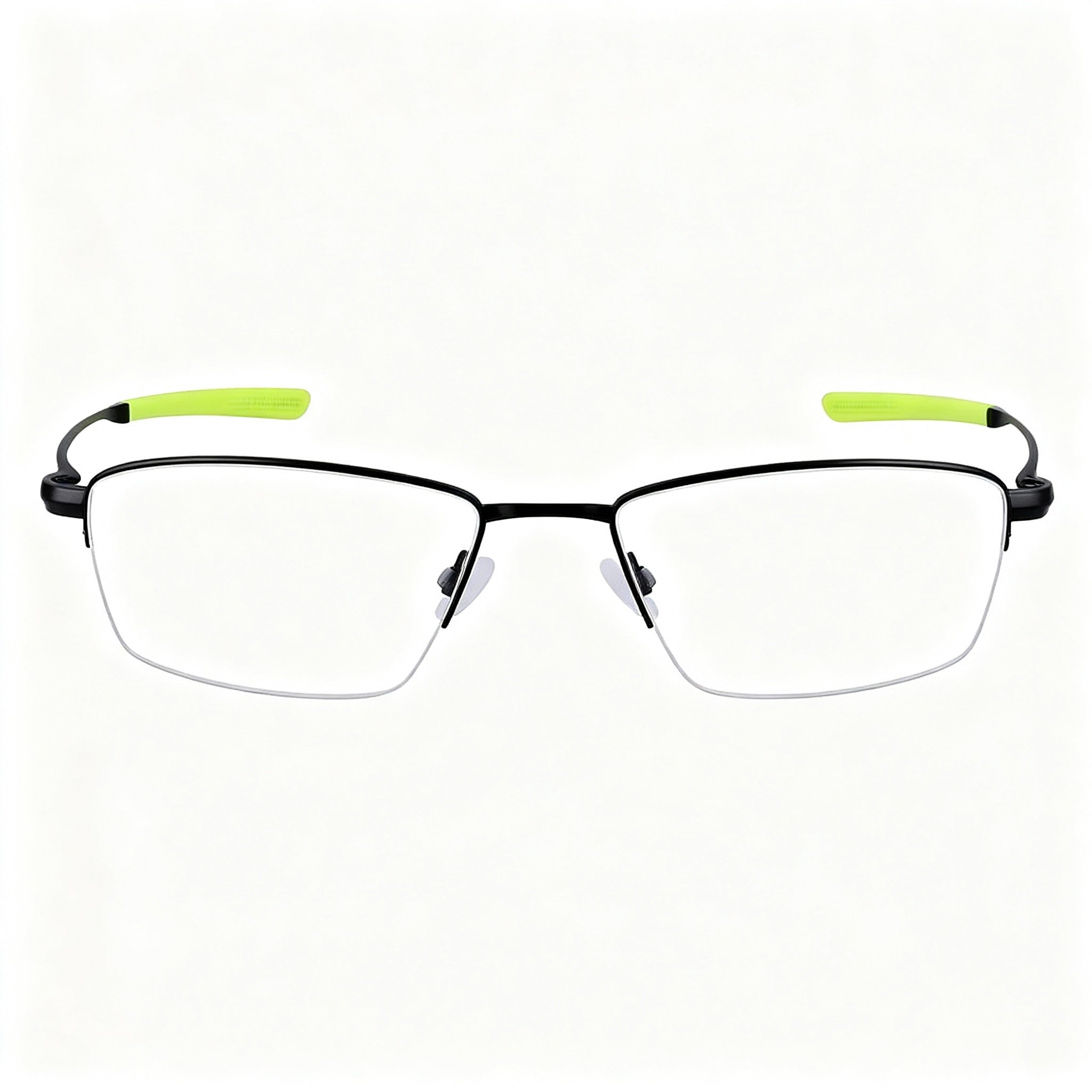 Nike 6045 Unisex Rectangular Semi-Rimless Alloy Steel Optical Frames Satin Black 54-17-145mm, Photo 3
