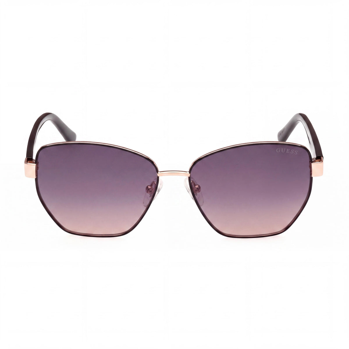 GUESS GU00102 Women's Black Metal Frame Sunglasses with Gradient Smoke Lenses & UV Protection, 56-14-140, Photo 2