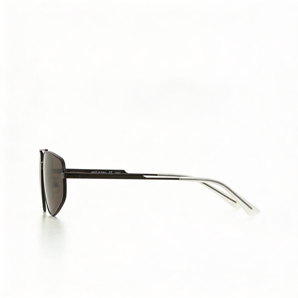 Bottega Veneta Aviator Unisex Sunglasses - Metal Frame, Black Grey Color, Grey Lens, 59mm Lens Width