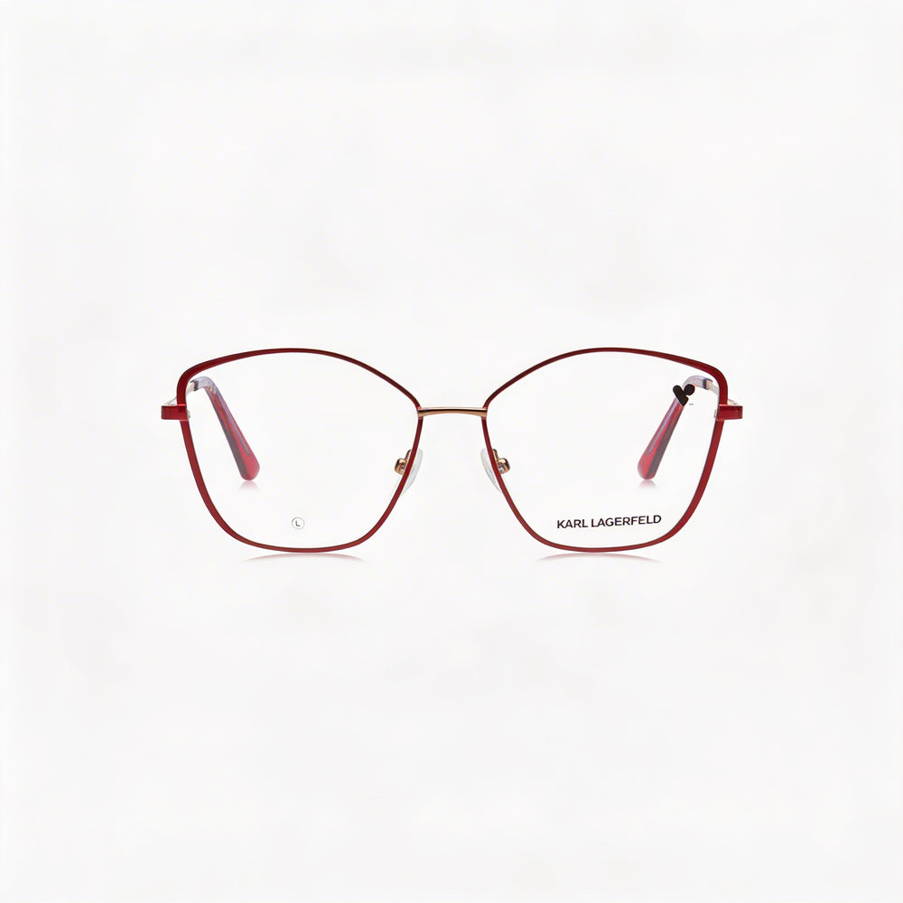 KARL LAGERFELD KL345 Gafas Ópticas Metálicas Rojas de Estilo Casual para Mujer, Talla 54-15-140mm