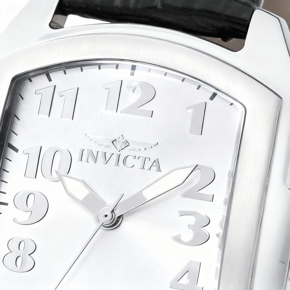 Reloj Invicta Lupah 48949 para mujer, caja de acero inoxidable plateada, correa de piel y movimiento de cuarzo, 29 mm