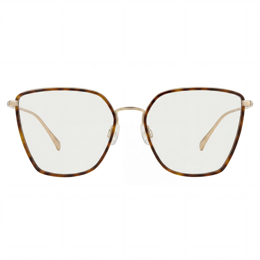 Gafas de sol Rag & Bone para mujer, montura Havana dorada, lentes de plástico transparente de 55 mm
